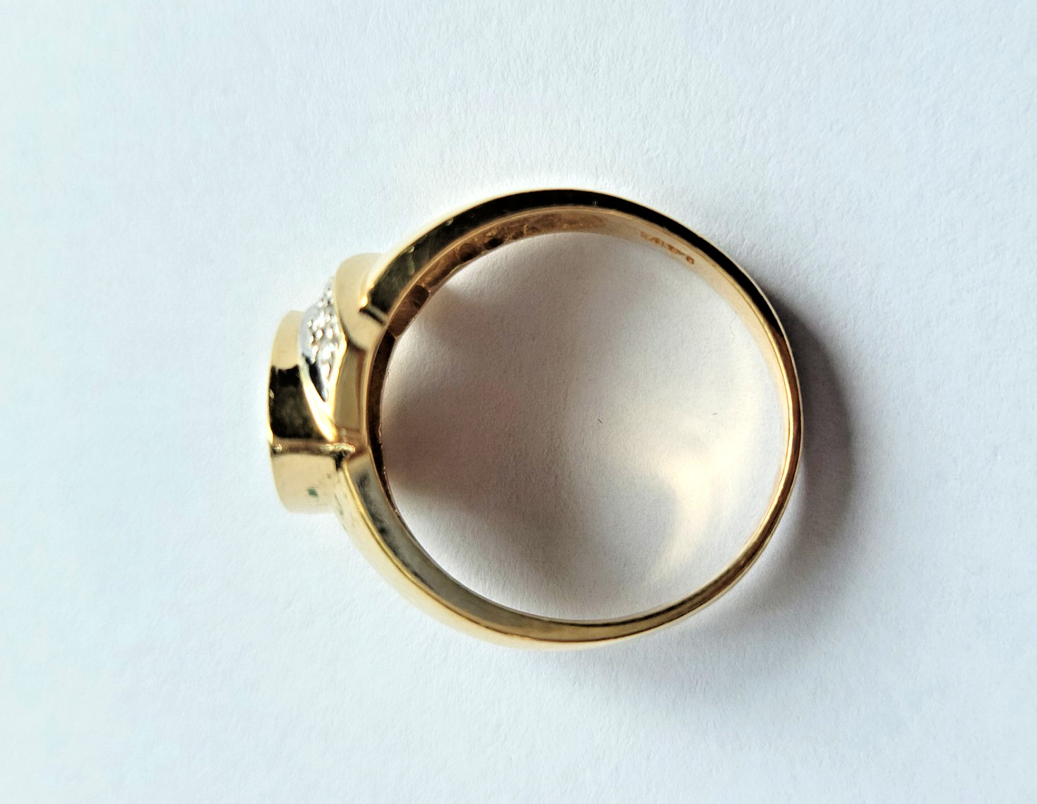 VTG Bogarz 14k YELLOW GOLD TRILLION Cut BOULDER OPAL – Ring SZ 7 5.21g BZ