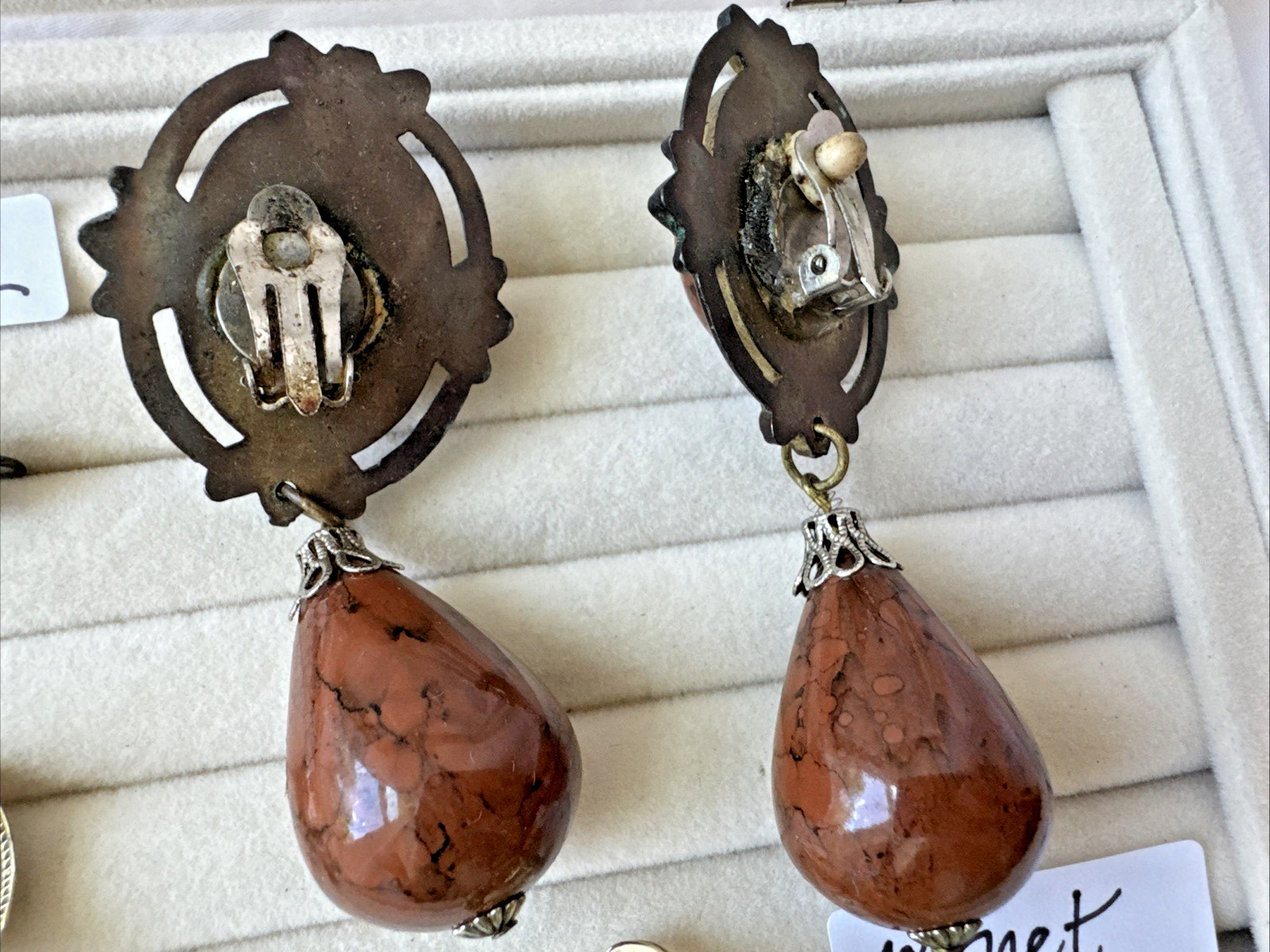 Lot 4 Pairs Brutalist Earrings Monet Gold Vintage Movie Star Vibes 1940s-Now