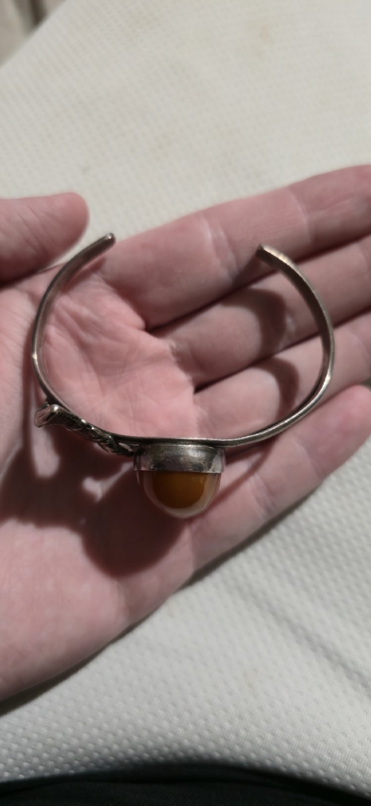 Sterling African Egg Yoke Amber Braclet