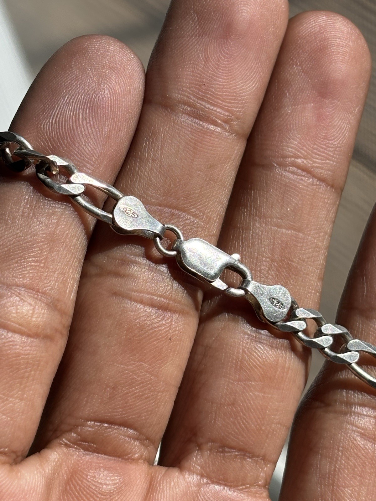 Vintage Sterling Silver Figaro Chain Necklace 20″ 6mm- 23.23 Grams Made In Italy