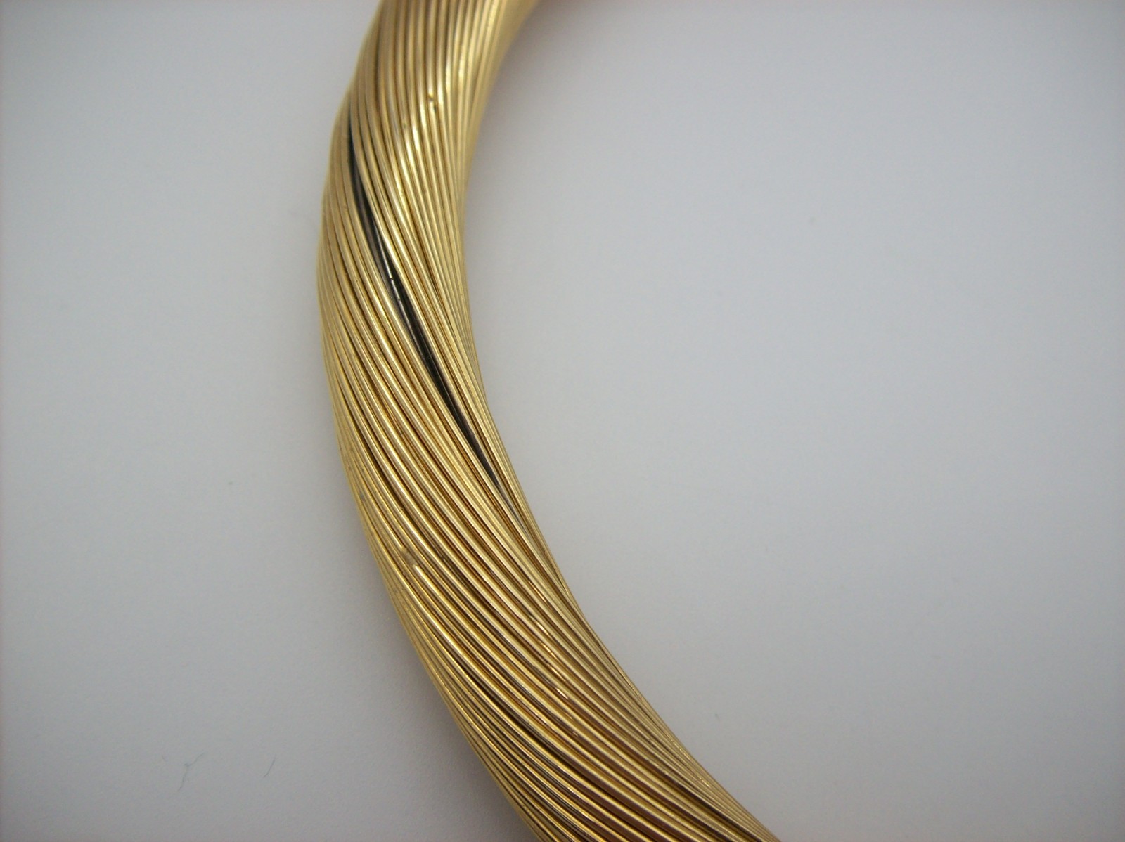 Vintage GoldTone Wire Chunky Heavy Choker Retro Statement Necklace 1990s Y2K