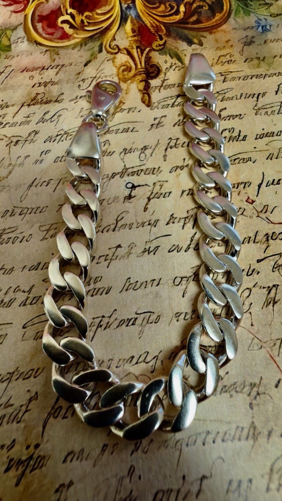 Fabulous 925 Sterling Silver Vintage East European Bracelet – 7.75″ 30g -#1940
