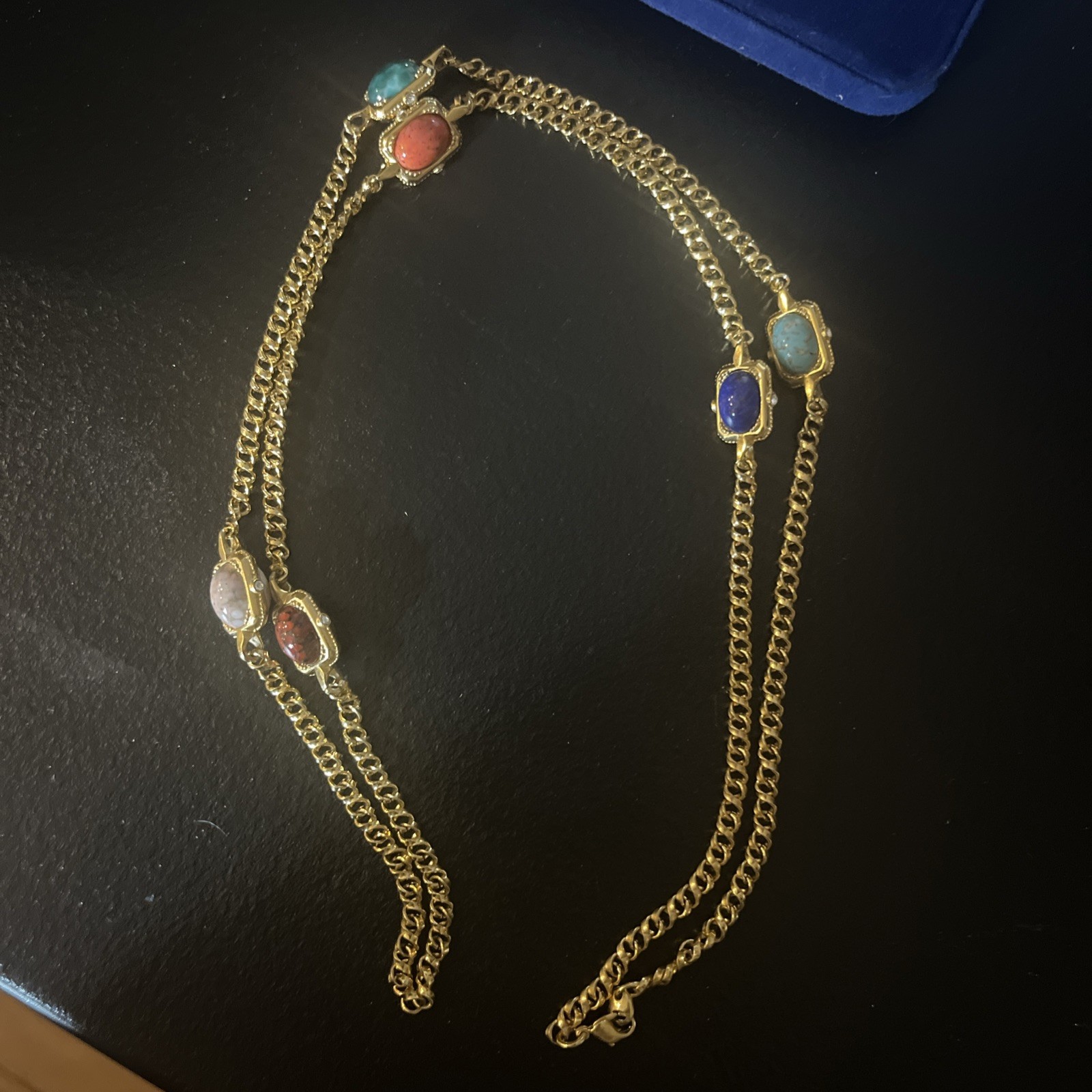 Camrose & Kross JBK Multi Gemstone Chain Necklace Jackie Kennedy COA