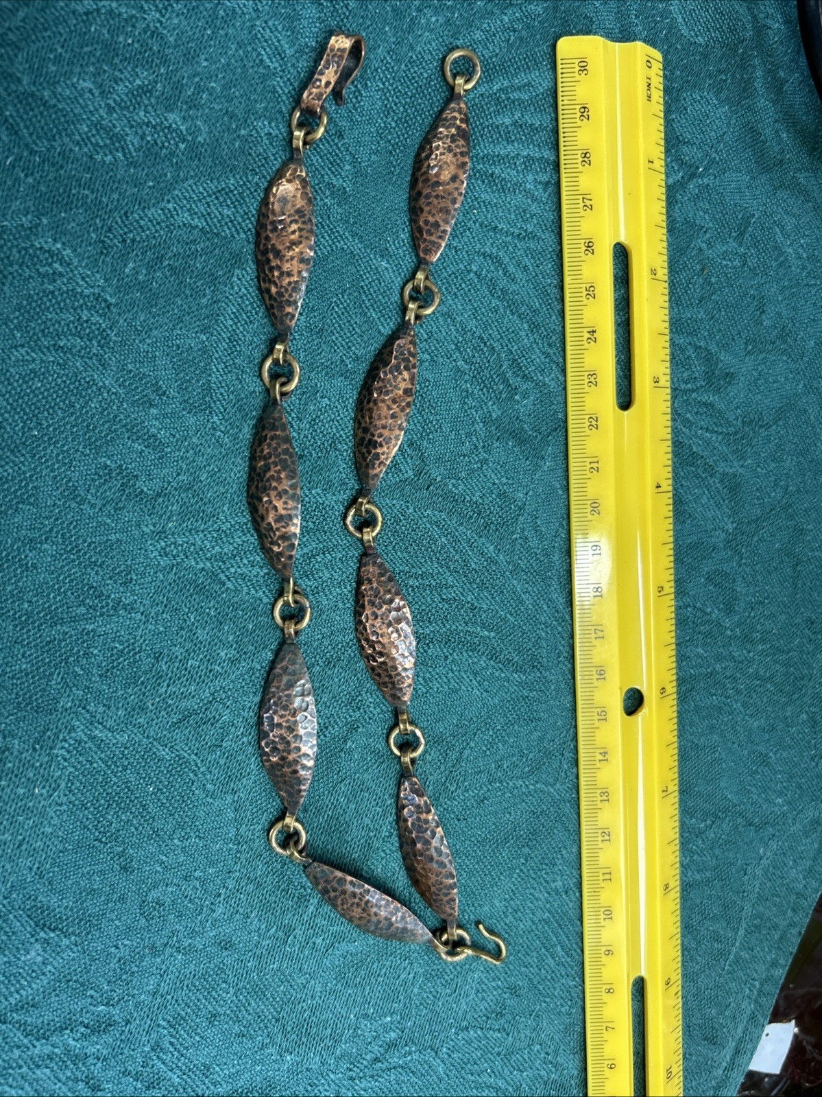 Vintage Maya Mexico Men Or Women’s Hammered Copper Bracelet 8.5”large Wrist 30 g