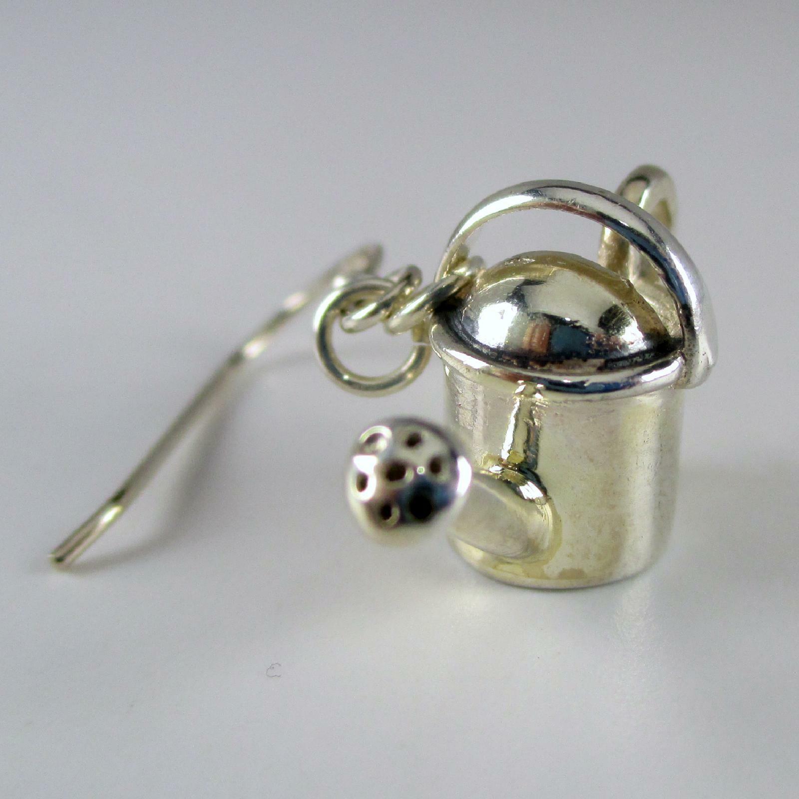 Sterling Silver Watering Can Earrings Dangle Drop Gardener Gift Vintage New BCS