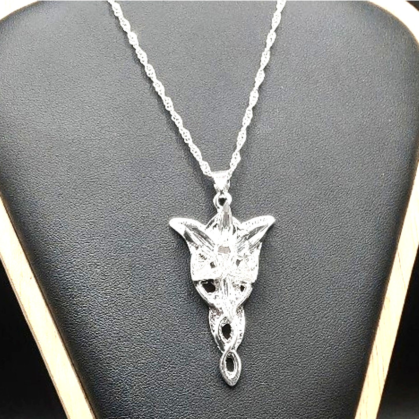Silver LOTR Arwen Evenstar & CZ Necklace Valentine’s Anniversary Birthday gift