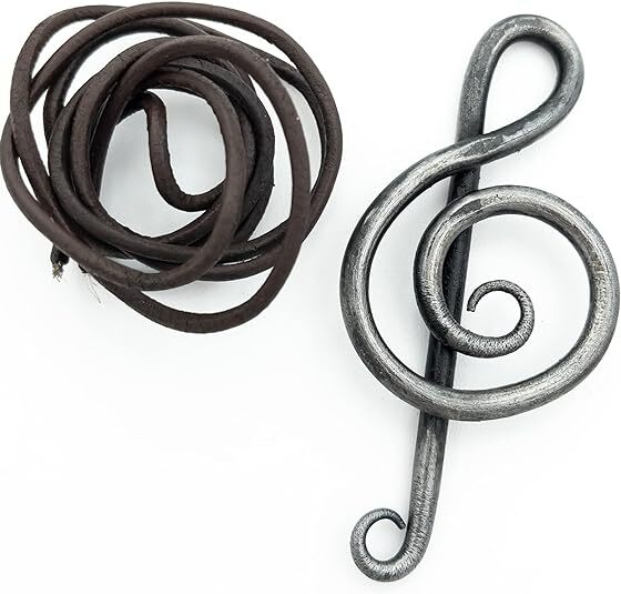 Giocoso Universal Iron Pendant Musical Note Treble Clef Unisex Necklace + Cord