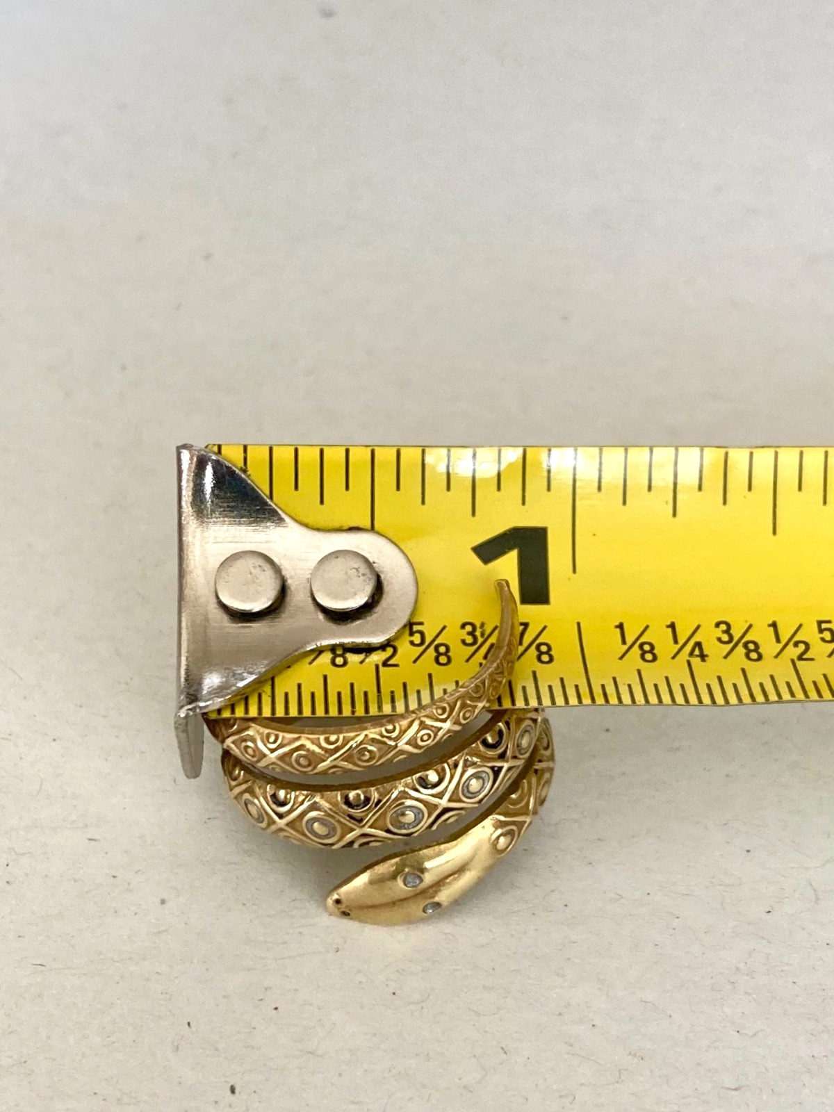 Vintage Gold over brass Coiled Snake Ring – Spain