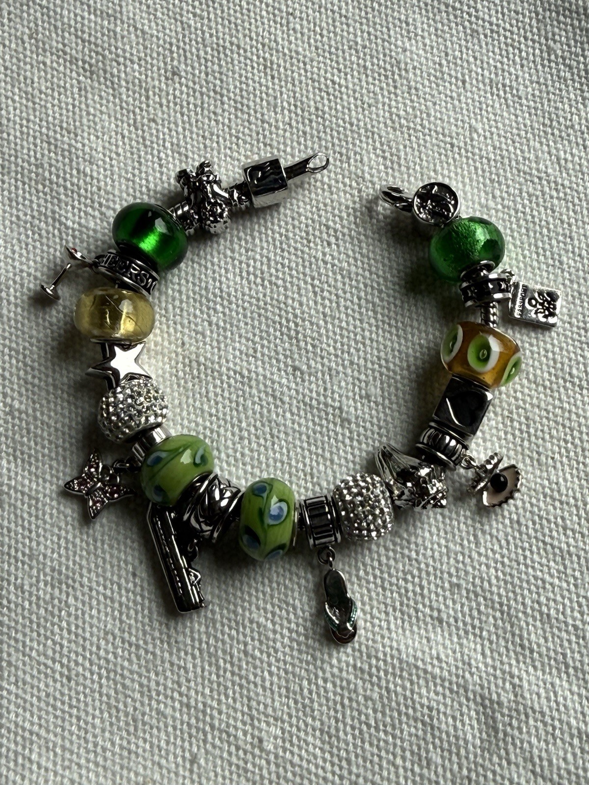 Travel Cruise Ship Souvenir Charm Bracelet 7 1/2 Inches