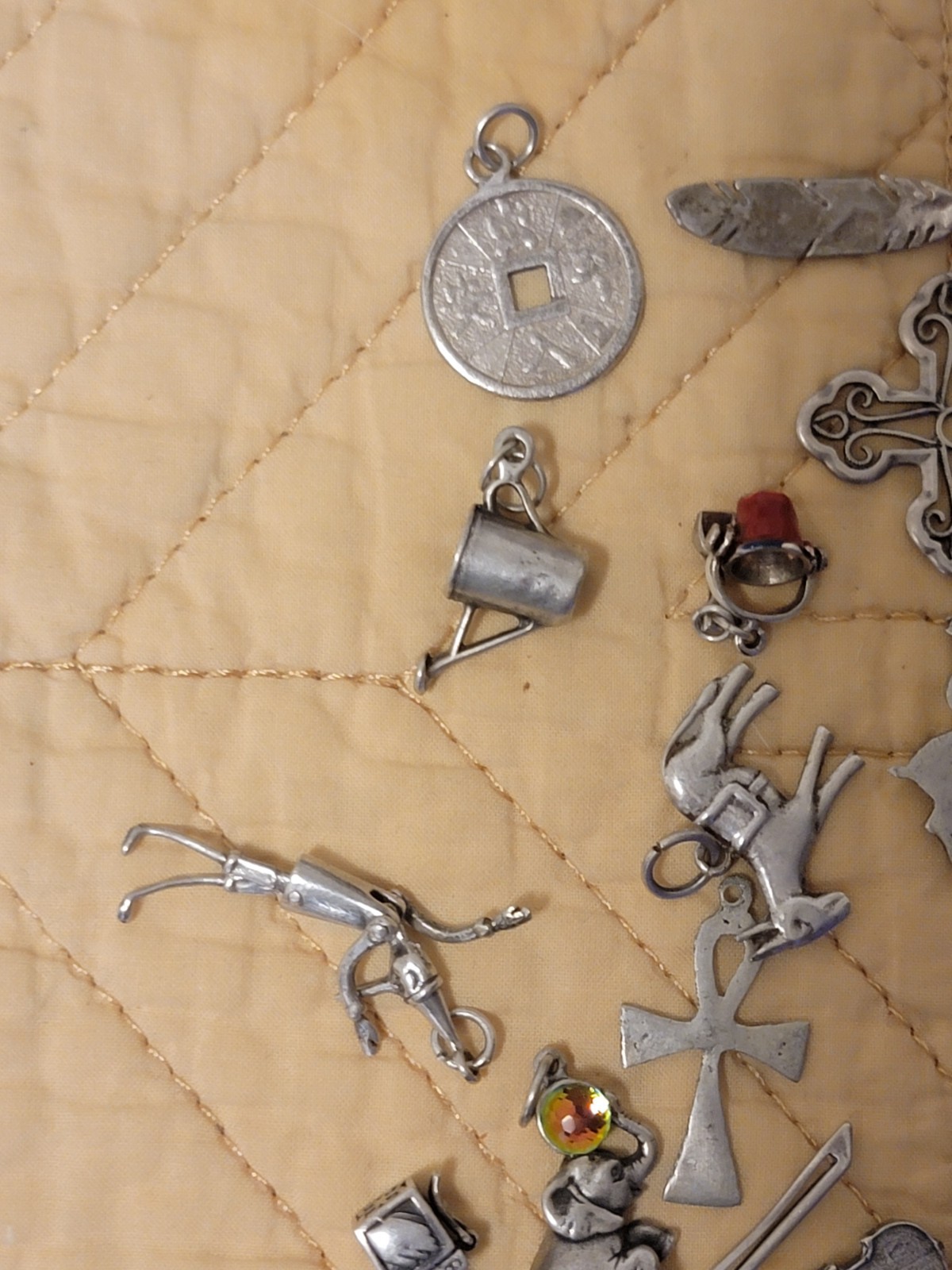 sterling silver charms lot used . 100 Grams .