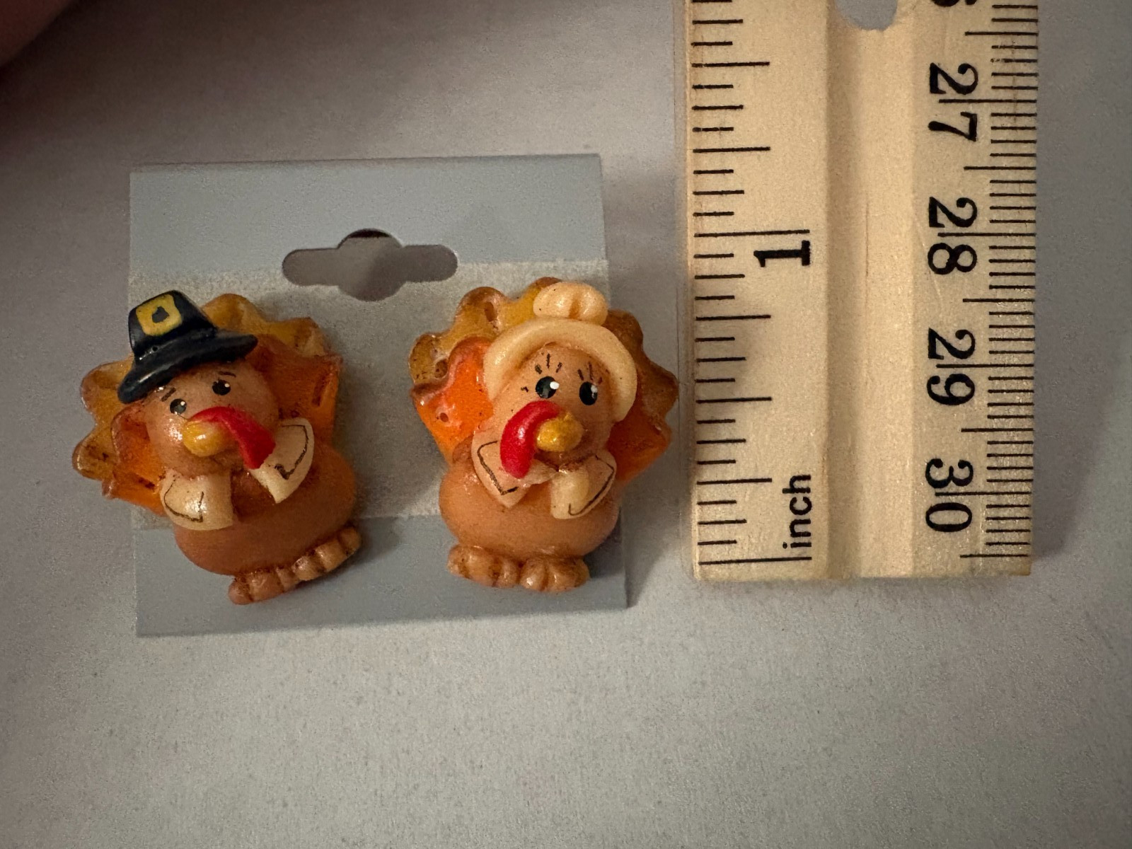 Vintage Pilgrim Turkey Earrings Plastic