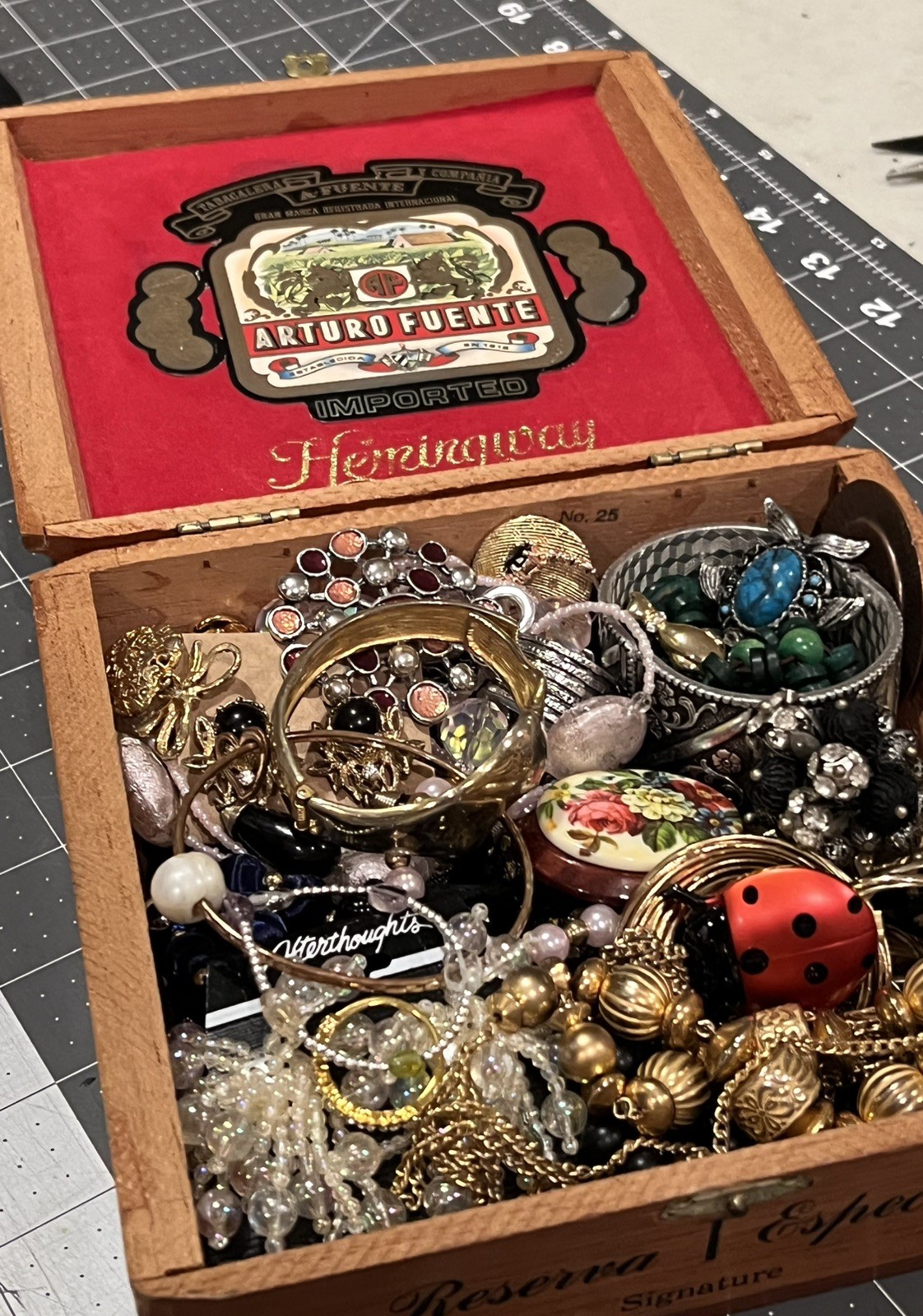 Vintage Box Lot COSTUME JEWELRY 40+ Pieces All Wearable & Nice