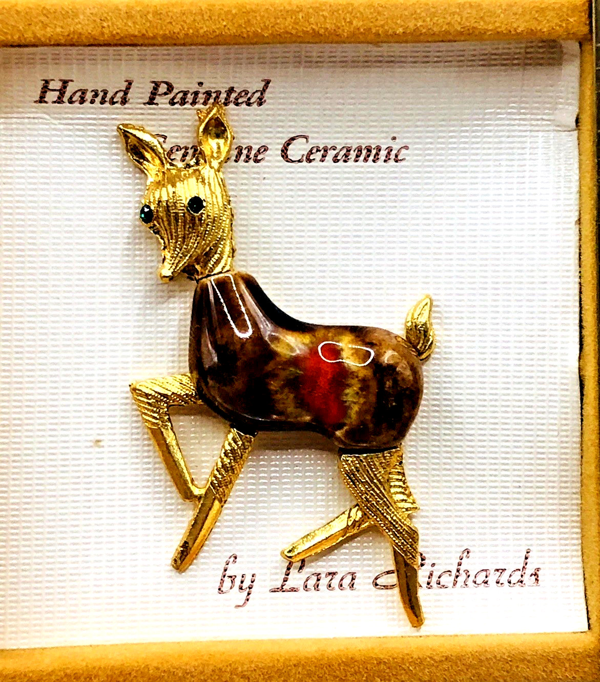 48 LARA RICHARDS Hand Painted Ceramic Creature Pins NEW OLD STOCK Original Pkg