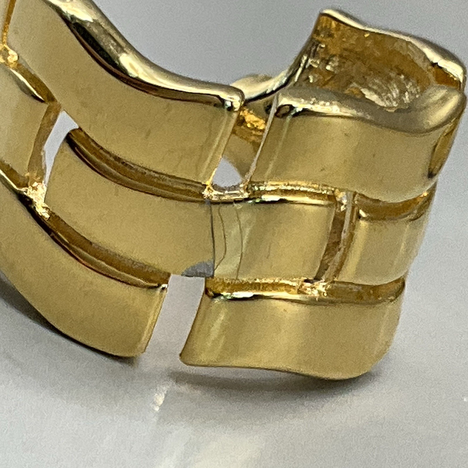 Anne Klein Womens Half Hoop Clip On Earrings Gold Tone Metal