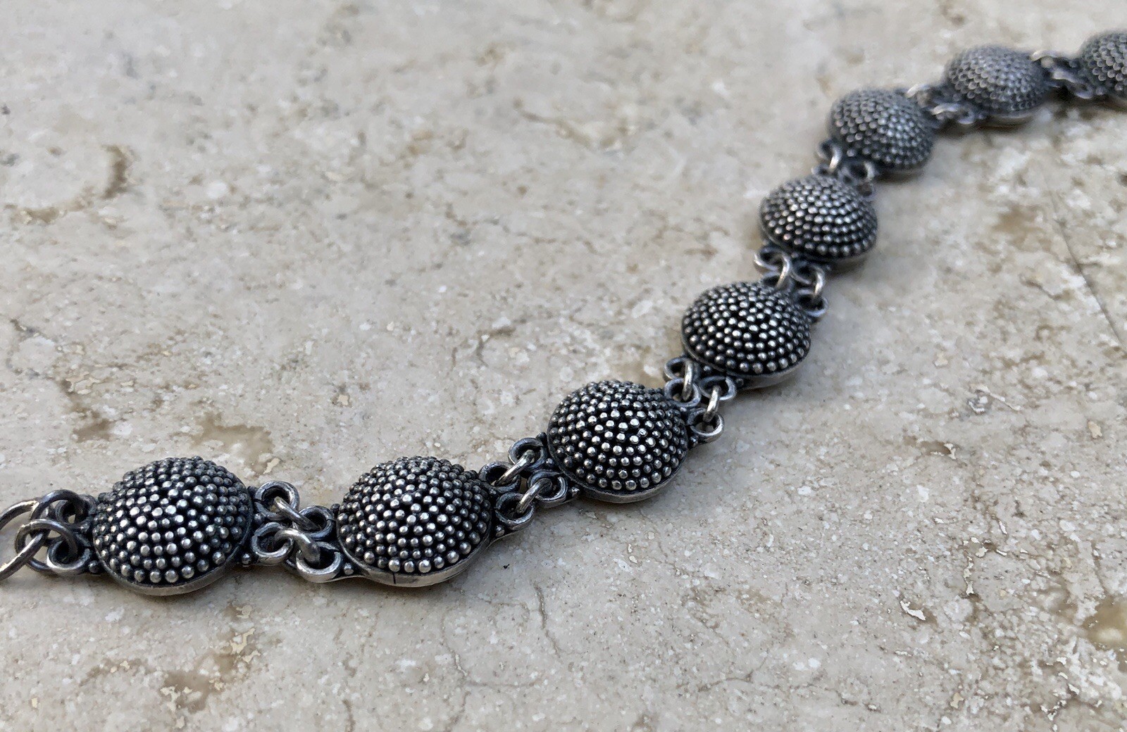 ✨🫧 VINTAGE .925 STERLING SILVER DOME BEAD BALL Link Bracelet | ESTATE Piece 🫧✨