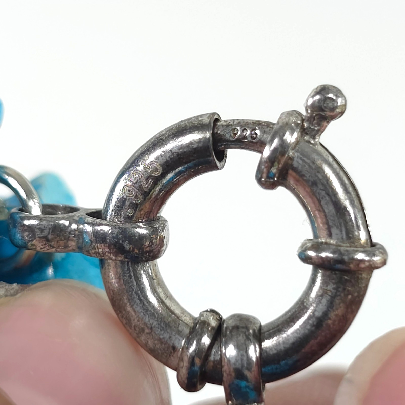 VINTAGE CAROLYN Pollack Sterling Silver .925 BLUE Turquoise Necklace 21 in *EUC*