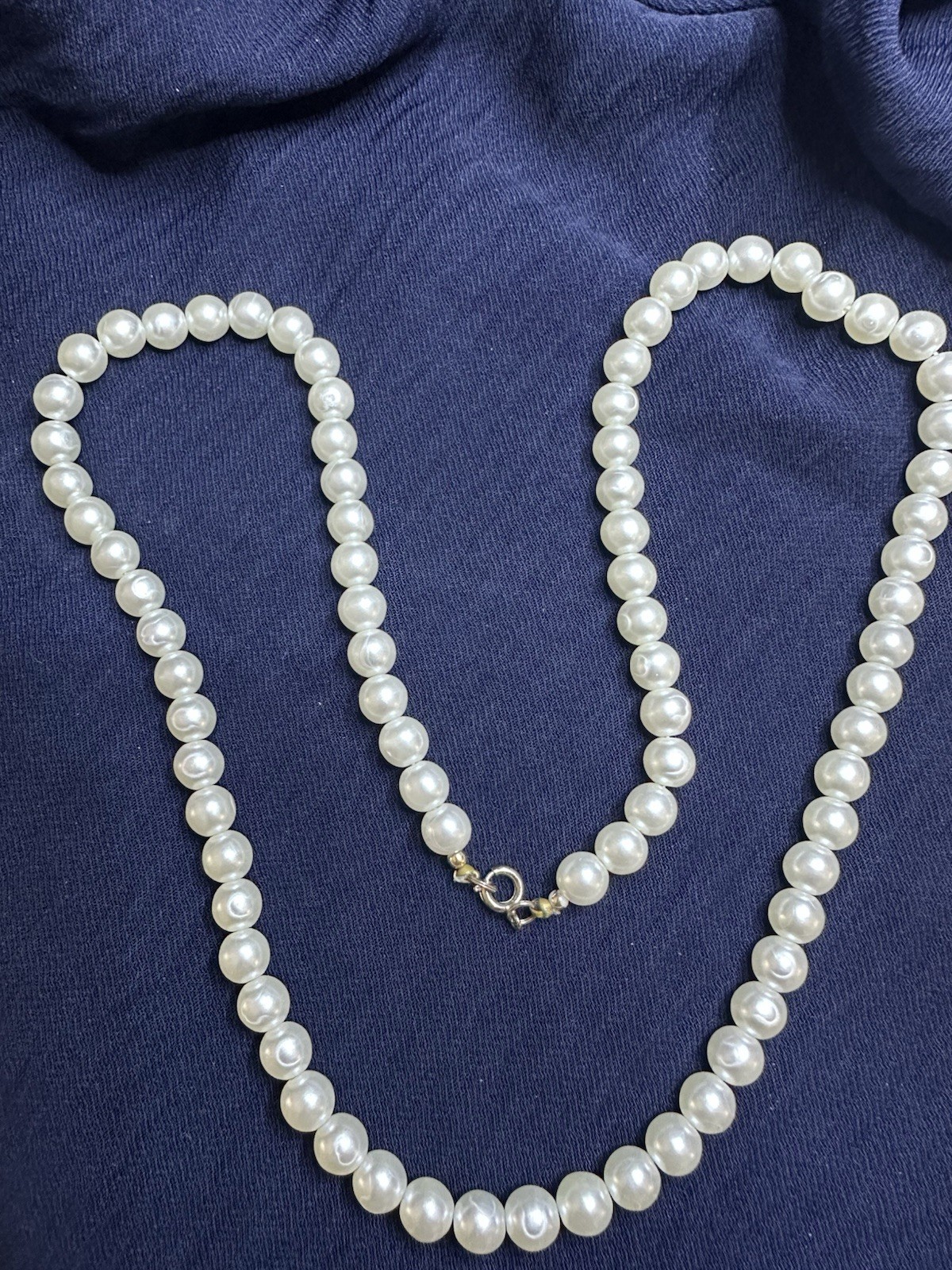Vintage Faux Pearl Bead Necklace 25 In