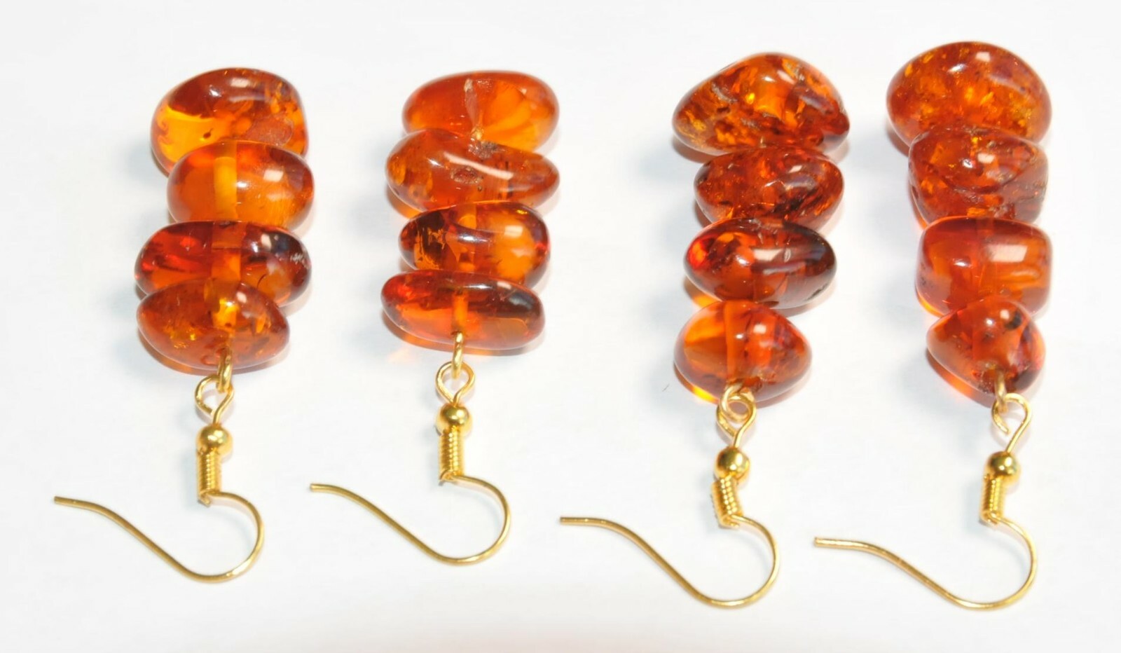 VINTAGE RUSSIAN SOVIET BALTIC SEA AMBER EARRINGS 老琥珀 USSR KALININGRAD STONE ROCK