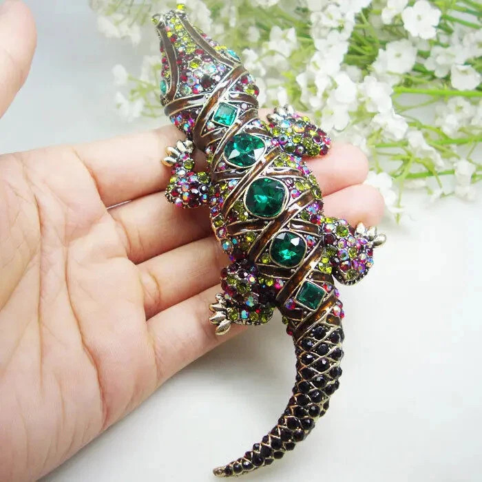 Vintage Style Multi-color Animal Brooch Pin Pendant Rhinestone Crystal!