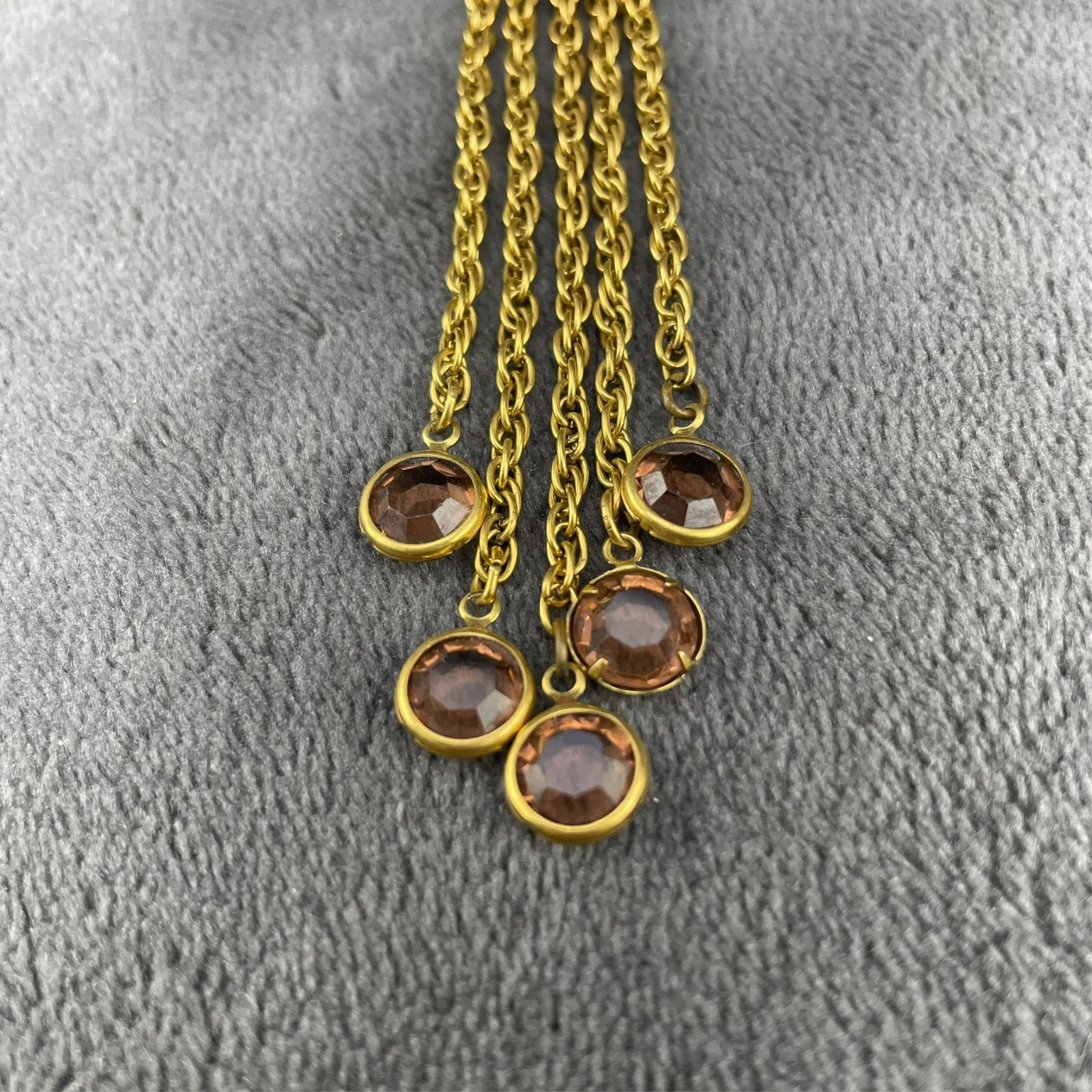 Vintage Goldette Brooch Dangle Tassle Gold Tone SEE PICTURES/DESCRIPTION