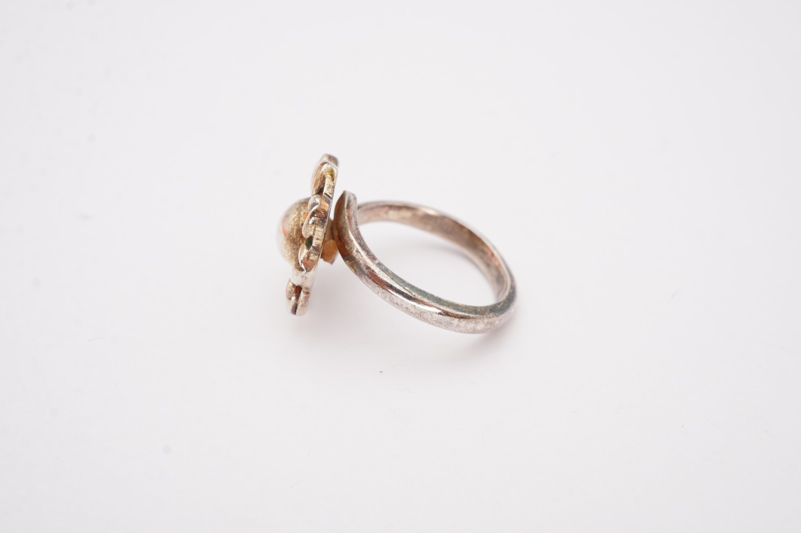 Vintage Mexico Sterling Silver 925 Flower Ring Size 5.25 Adjustable