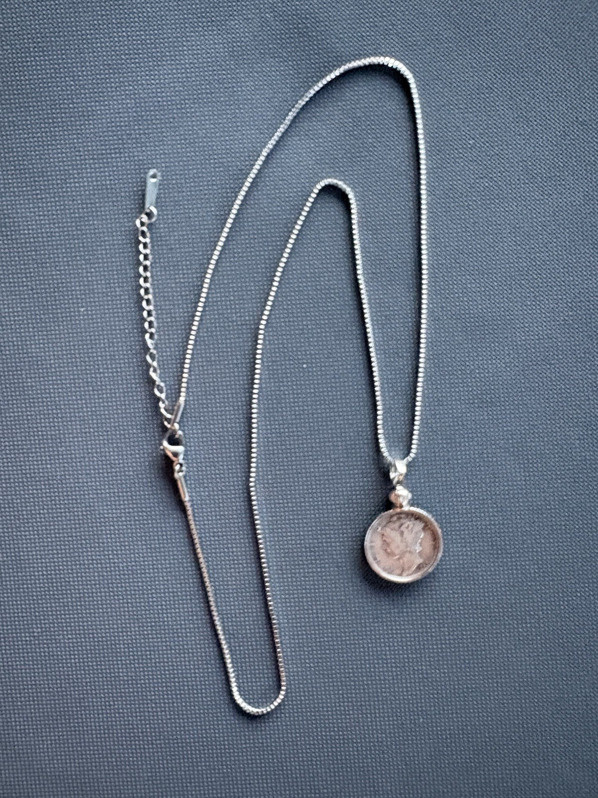 Beautiful Silver Mercury Dime Necklace • Authentic Silver Coin • 20in Adjustable