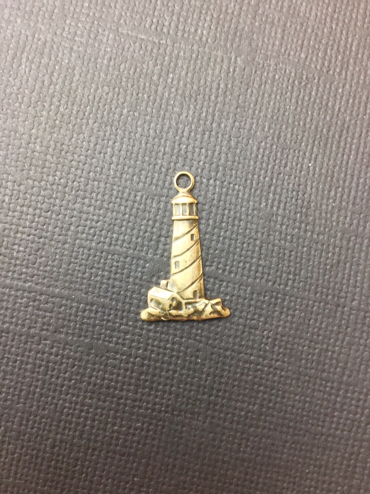46383 – 4 Pc Small Lighthouse Charm Jewelry Finding Stamping Brass Ox