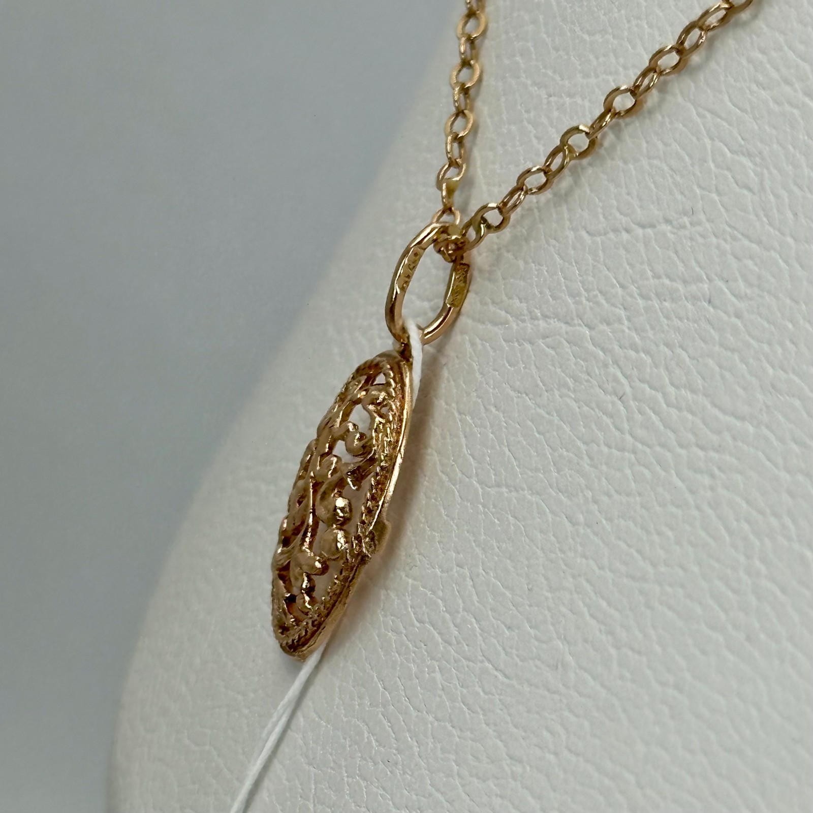 USSR Vintage Original Solid Rose Gold Pendant 583 14K Kyiv Ukraine 1980 1,72 g.