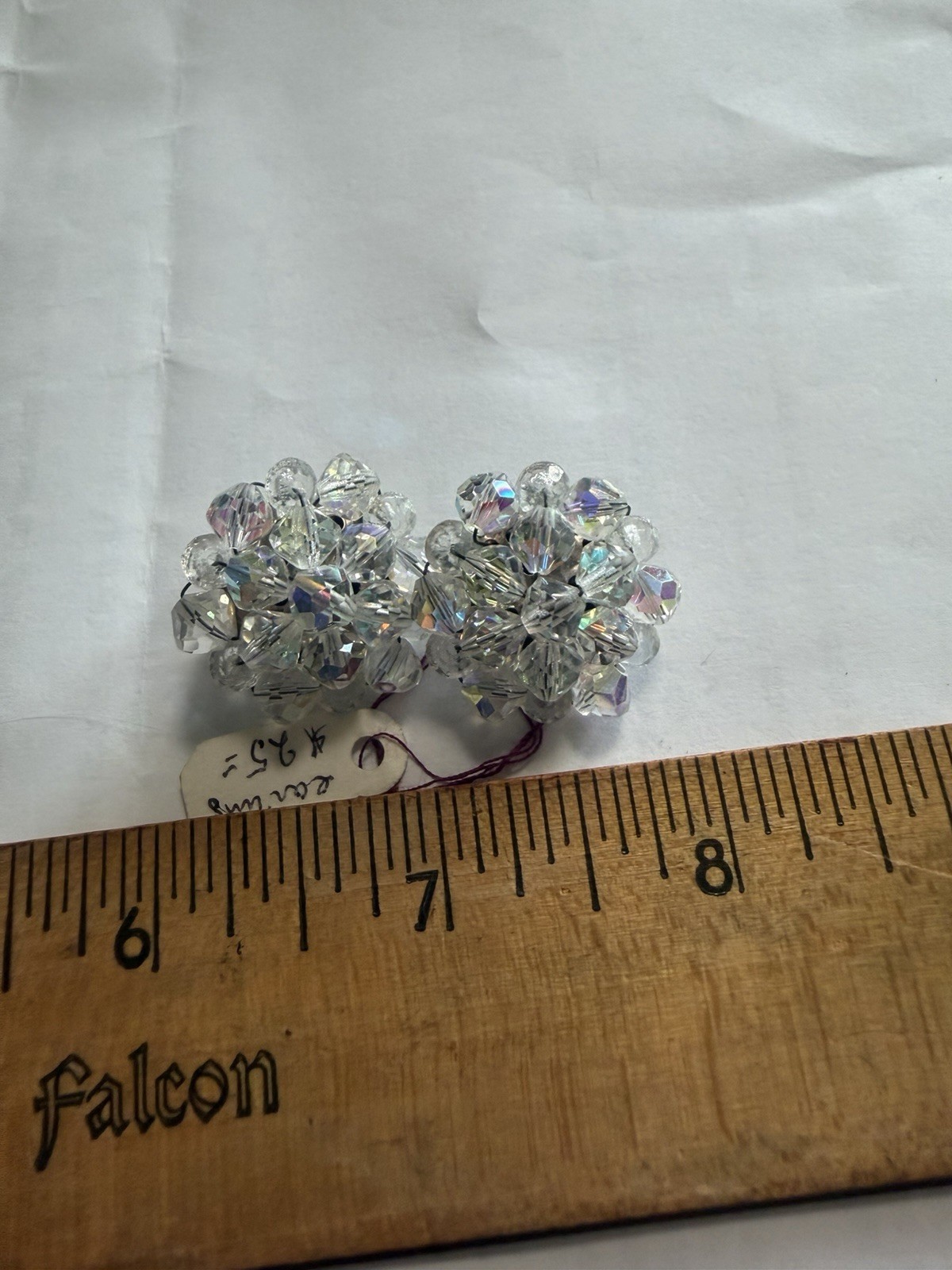 Crystal Cluster Clip On Silver-tone Earrings