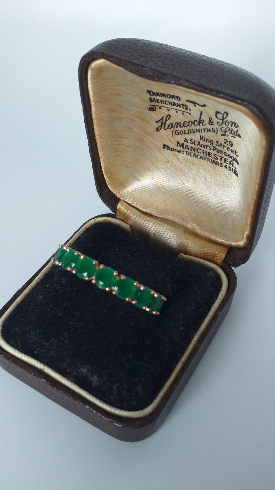 Vintage 1990-s 14 Ct Rolled Gold Emerald Ring Size UK N US 6 3/4 – Hallmarked!