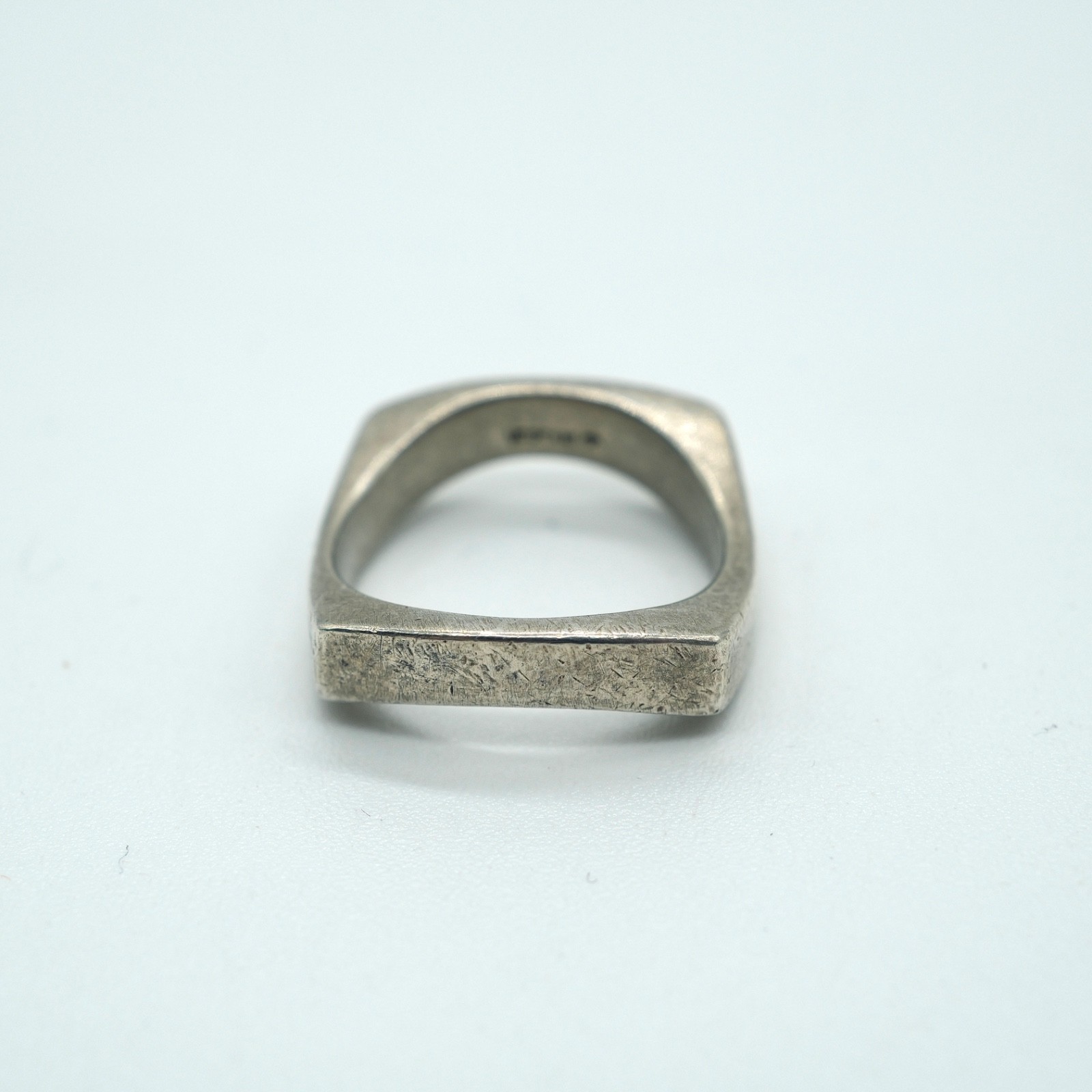 Versani Sterling Silver Vintage 2000’s Waffle Wave Square Ring .925 sz 8.3g