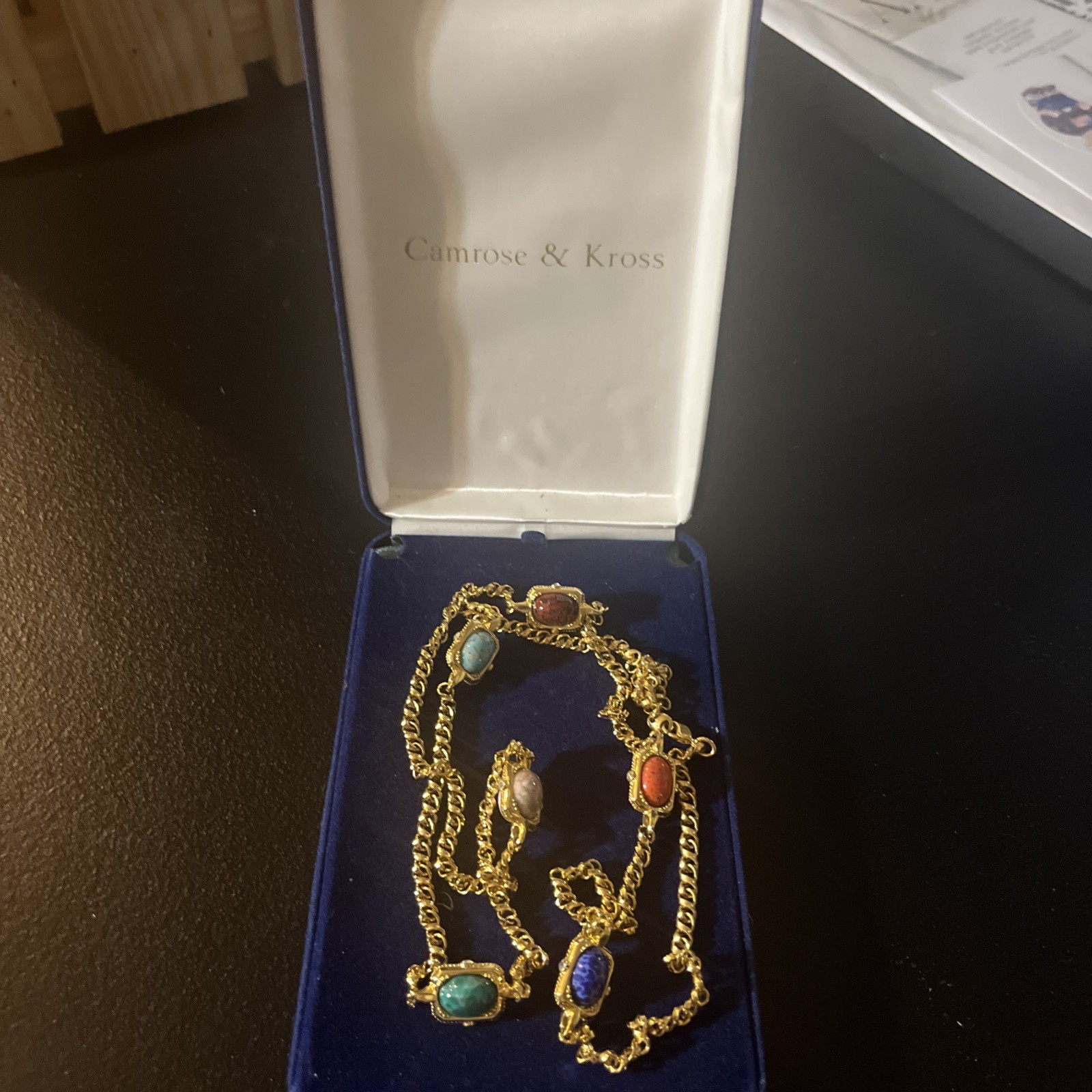 Camrose & Kross JBK Multi Gemstone Chain Necklace Jackie Kennedy COA