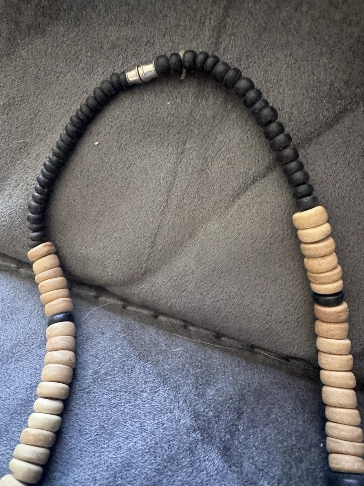 Vintage Elephant And Lion Necklace Carved Wooden Safari African Hand Crafted Art