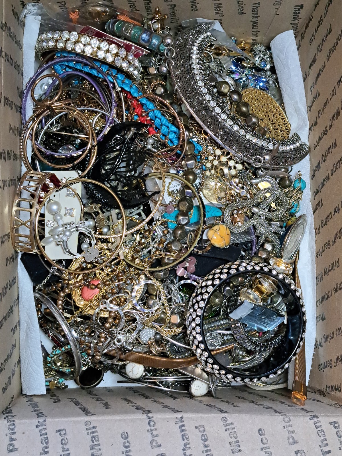 8 Pounds 4 Oz Old Jewelry Lot VTG To Now Junk, Wearable, Craft-Tangles Huge