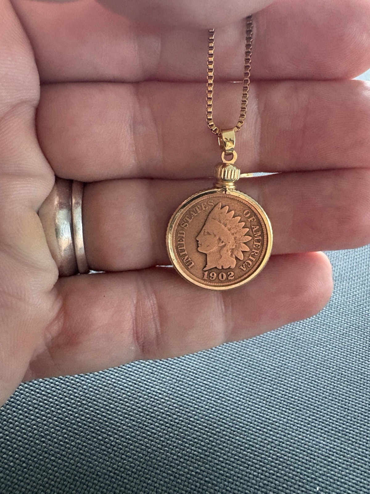 Indian Head Penny Necklace – Authentic Coin – 20in Adjustable Stainless Chain