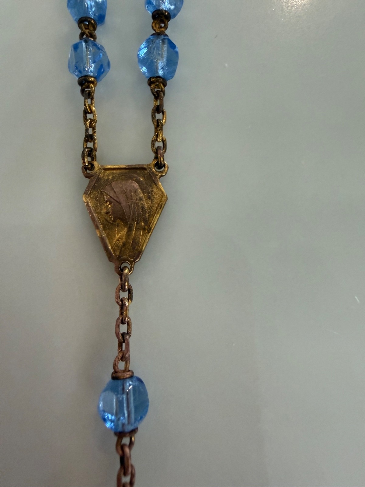 Lot of 2 Provence, France Vintage Rosary Necklace and Key Necklace Lemon Quartz