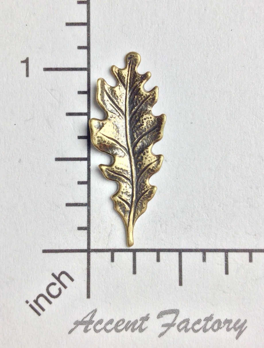 32863 – 4 Pc Lot Small Oak Leaf Jewelry Finding Brass Oxidized