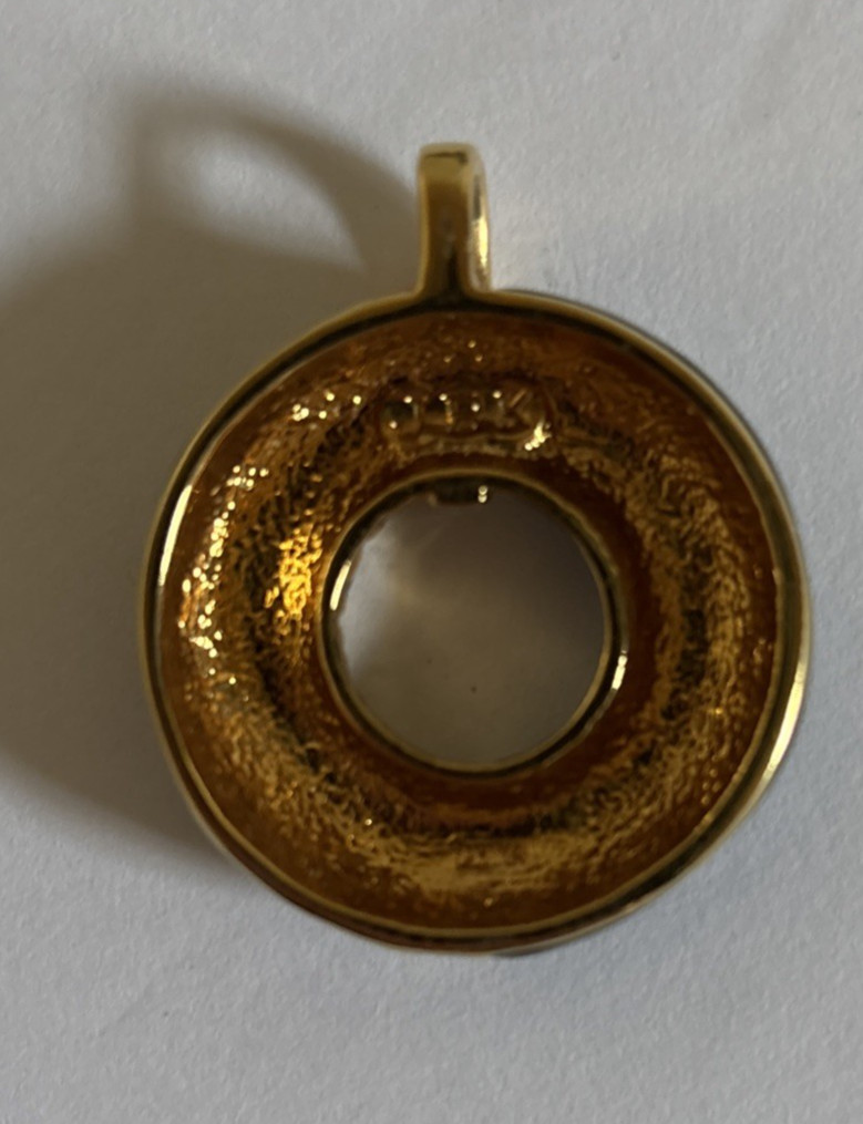 Camrose & Kross Reproduction JBK Jacqueline Bouvier Kennedy Gold Tone Pendant