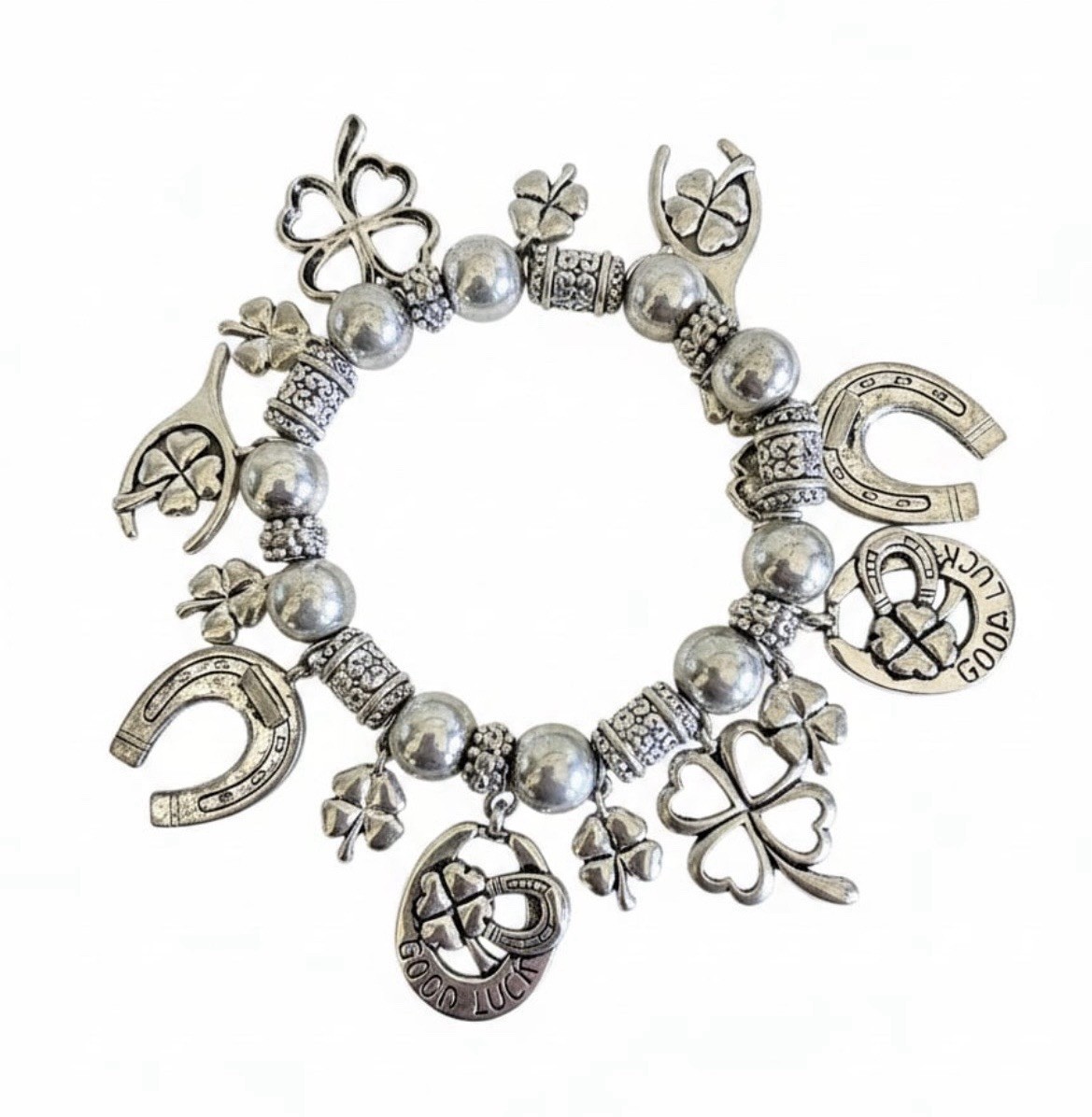 Vintage Good Luck Charm Stretch Bracelet