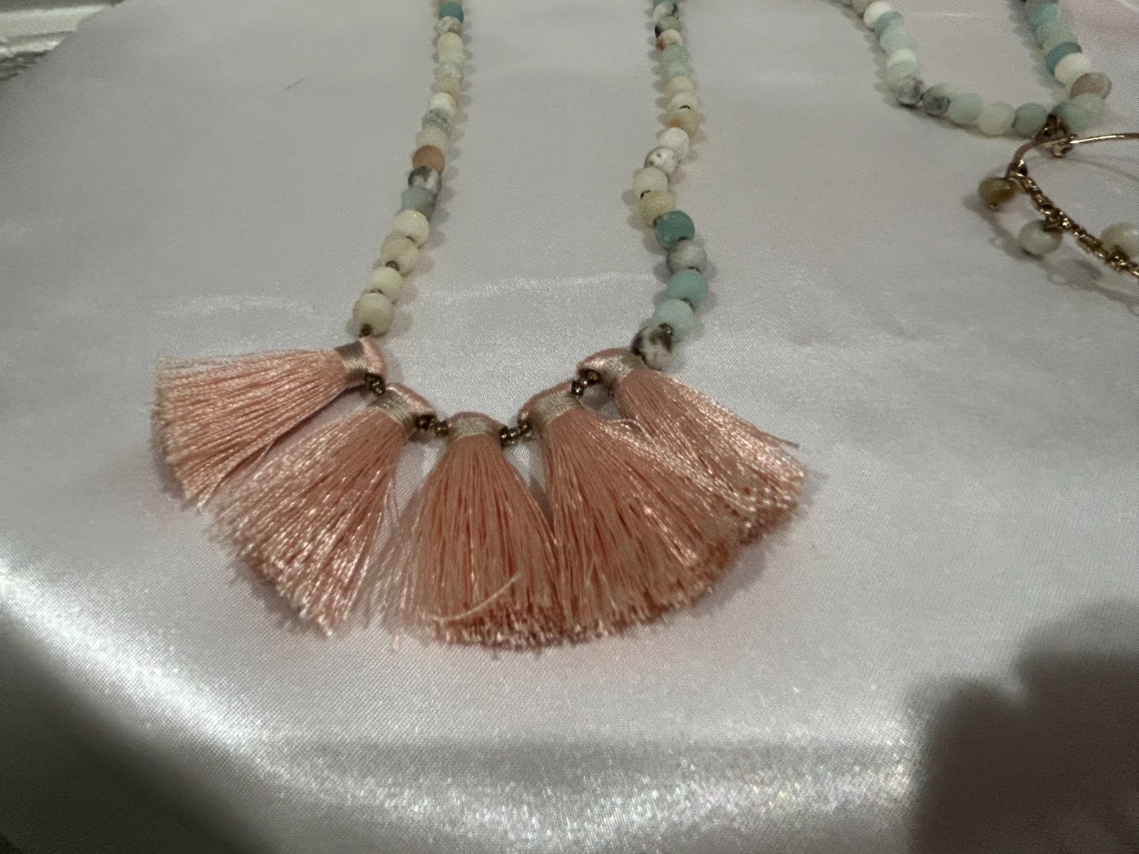 2KASPER NECKLACE LOT BEADANT TASSEL LARIAT PENDANT VINTAGE JEWELRY