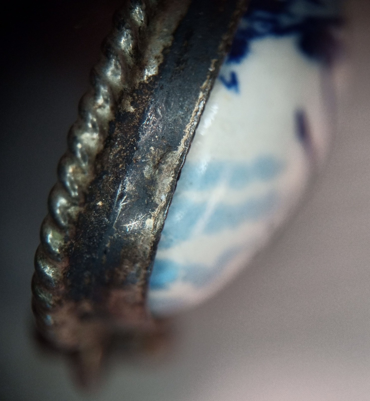 Vintage Silver 835 Heart Windmill Souvenir Charm Pendant Delft Blue Netherlands
