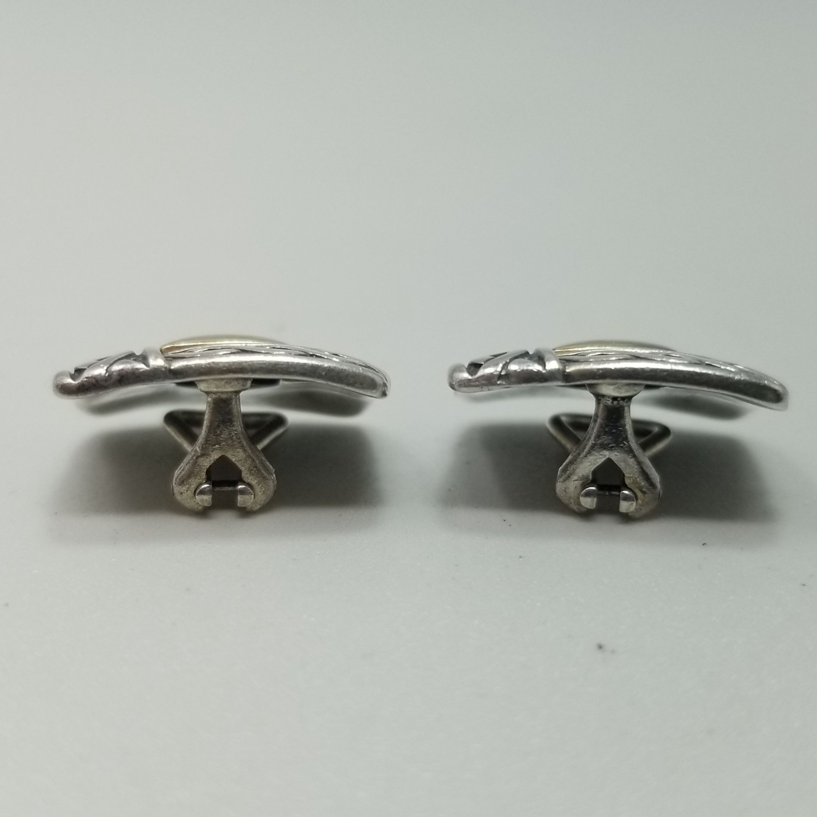 Retired James Avery 14k and Sterling Silver Celtic Square Clip On Earrings