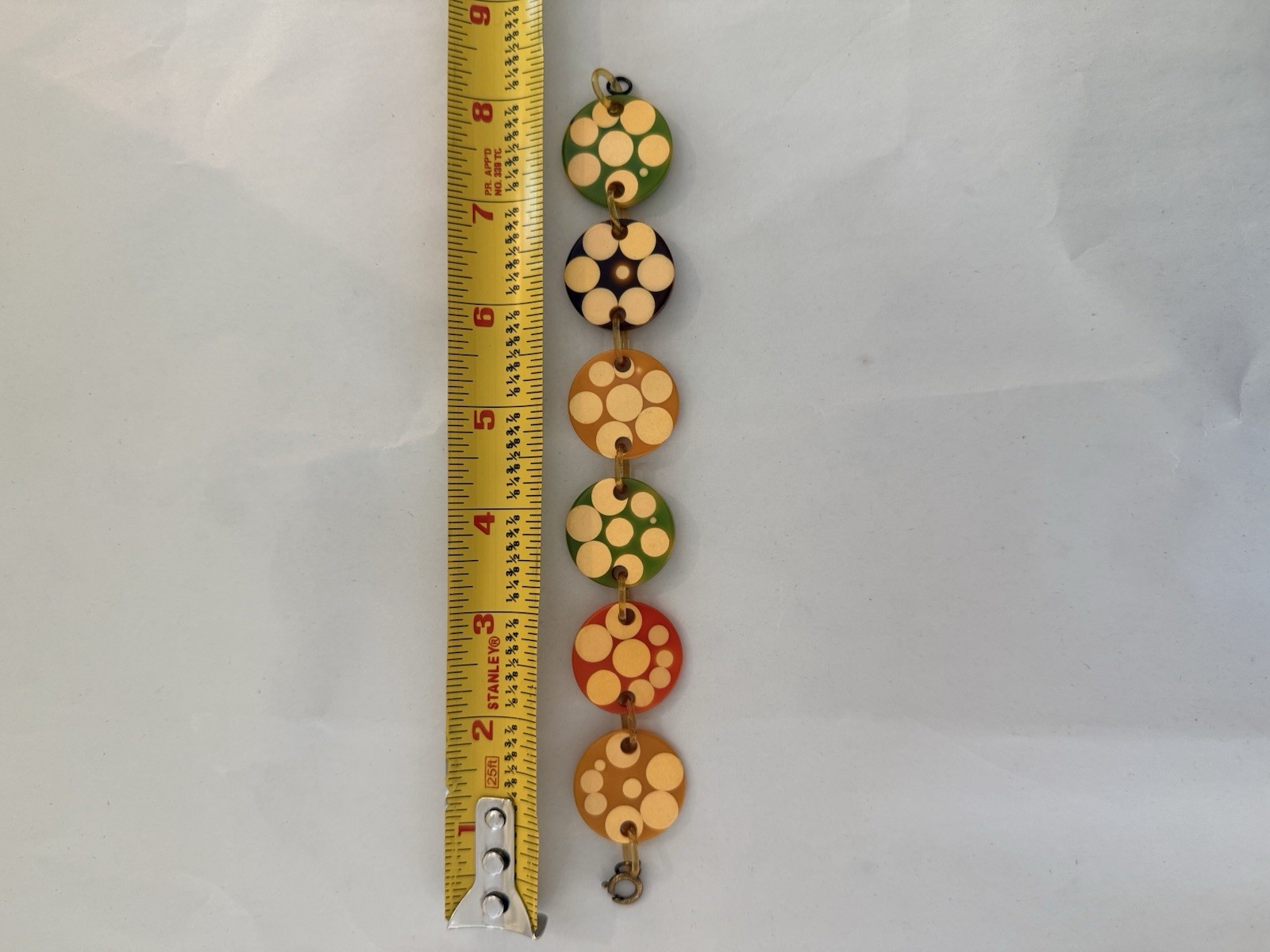Vintage RARE Charles Elkaim Polka Dot Bakelite Bracelet