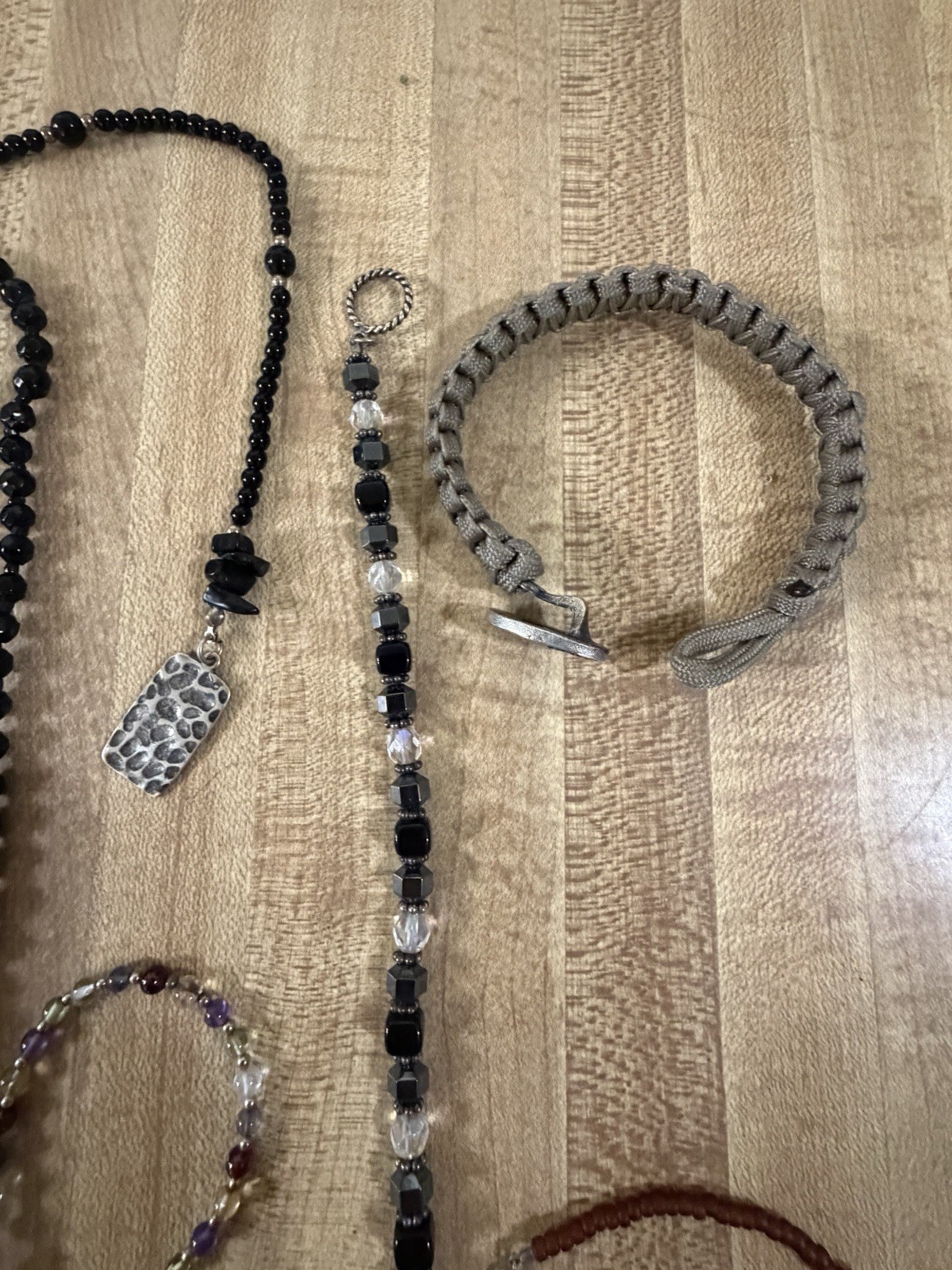 Sterling Silver Vintage Modern Mix Bead Plastic Stone Necklaces Bracelet Lot