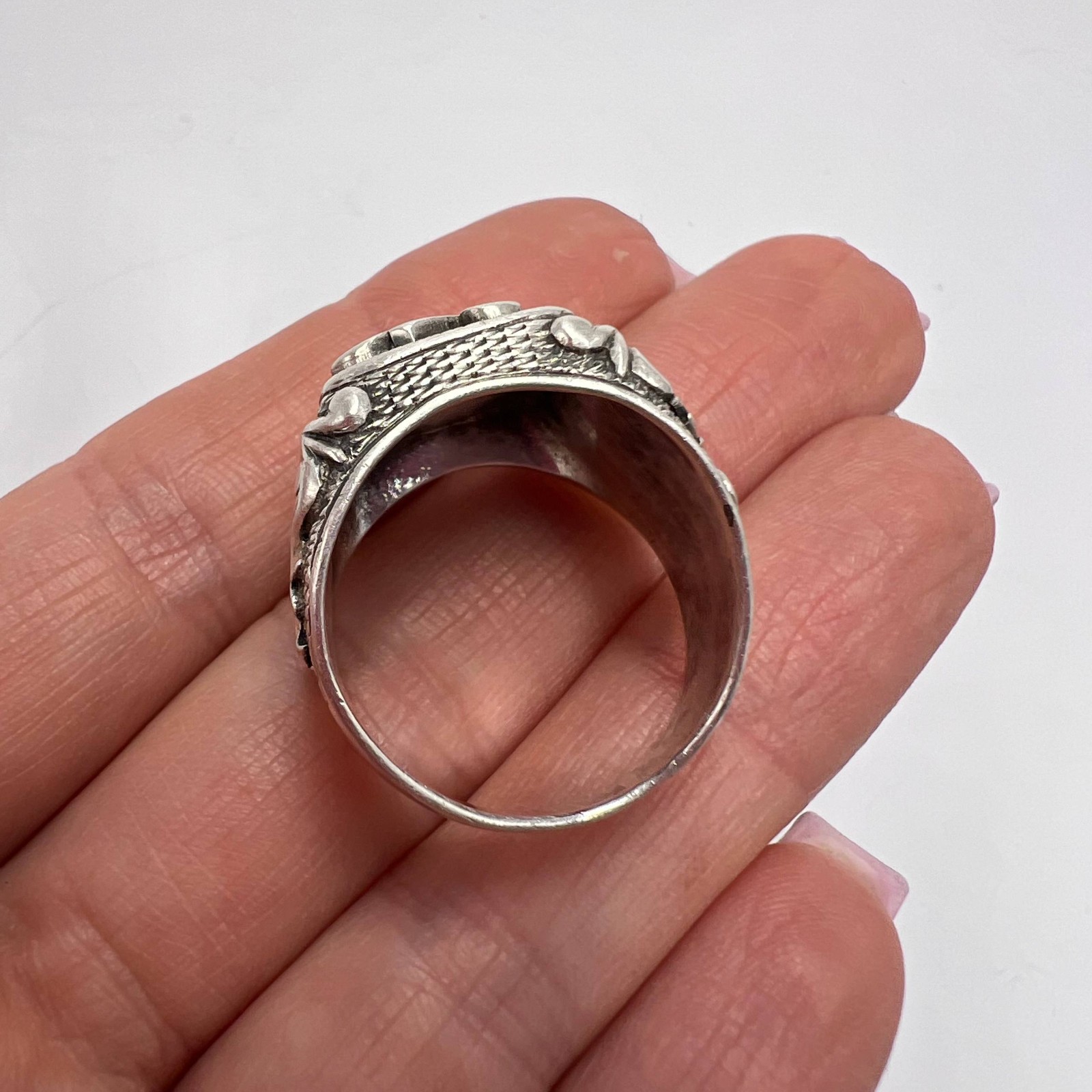 Vintage Massive Men’s Jewelry Ring 925 Sterling Silver Ornate Monogram Size 10.5
