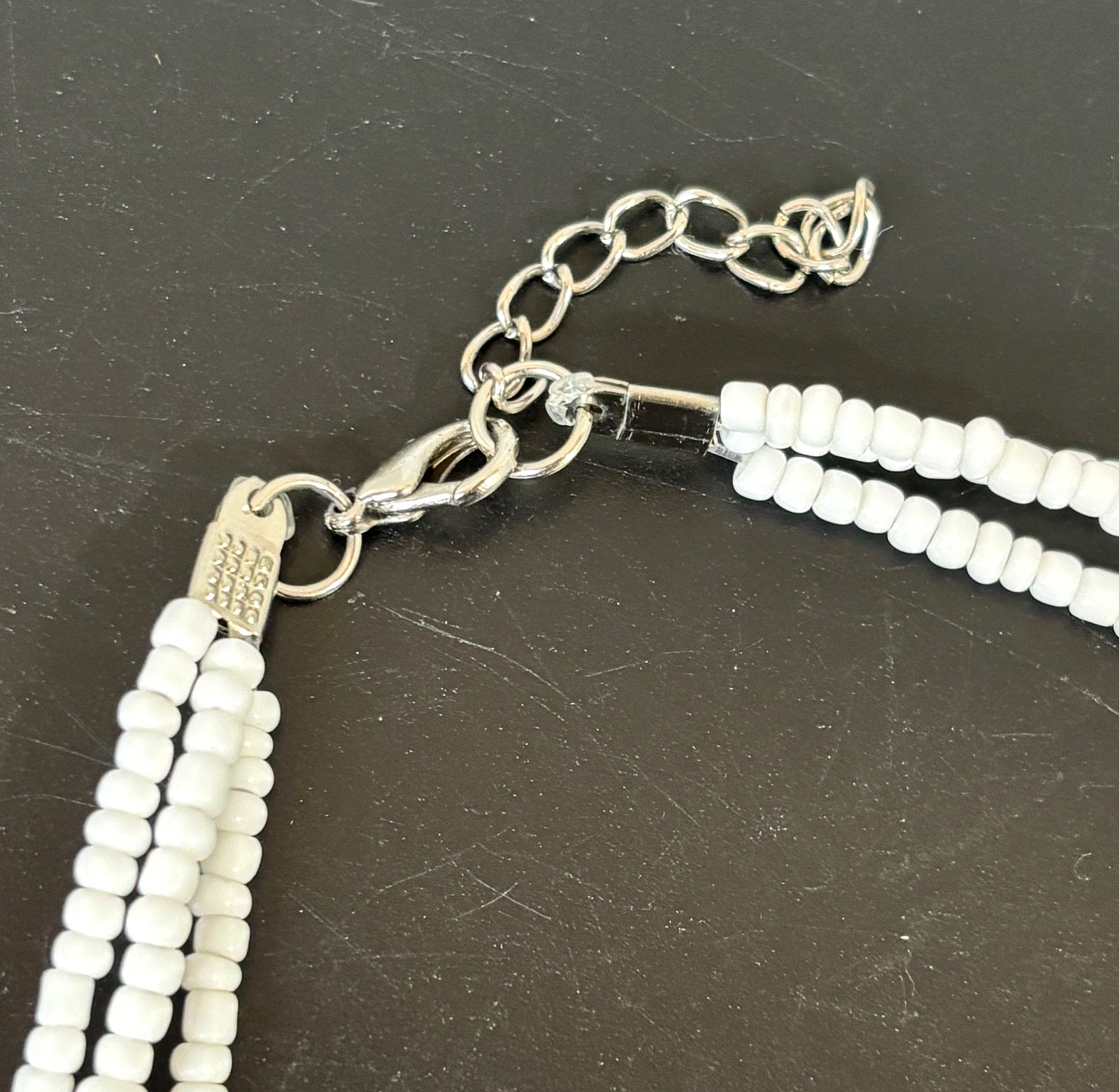 Vtg Mother of Pearl Necklace & Pierced Earrings Set Flower 1980s Island Wedding