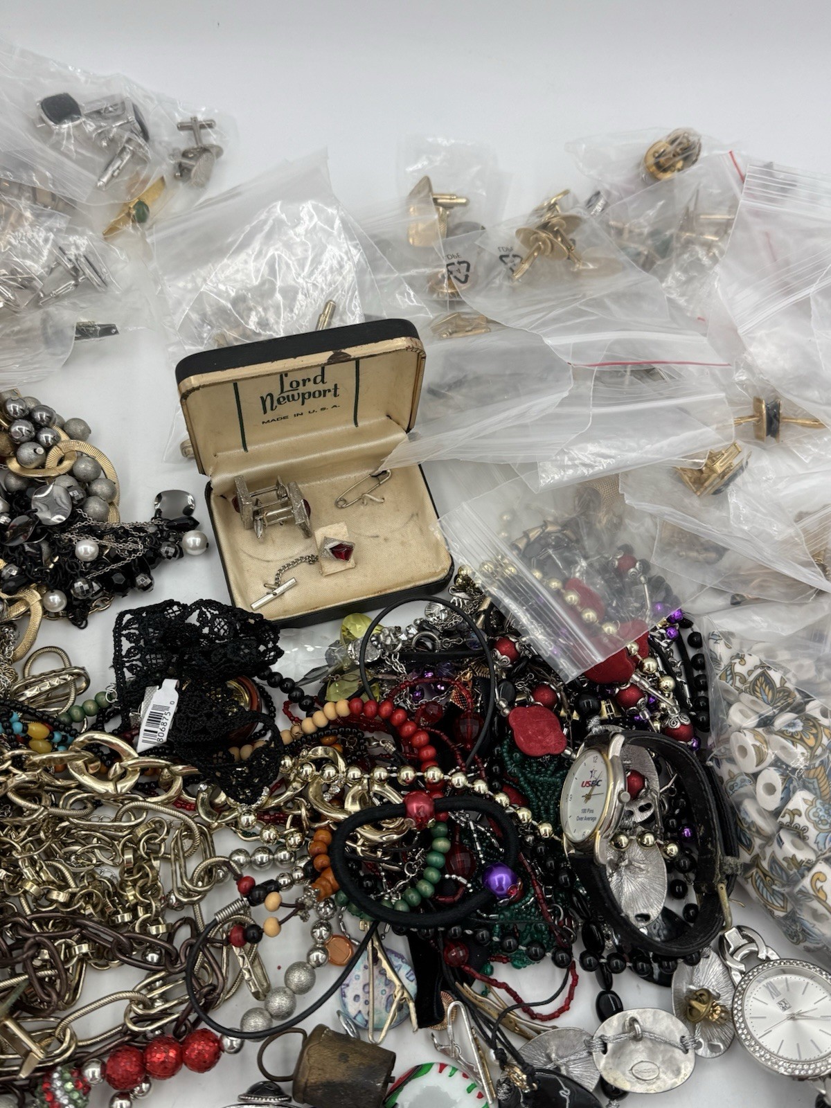 10 Lbs Vintage To Now Jewelry Lot Costume Estate Unsearched Watches Cuff Links