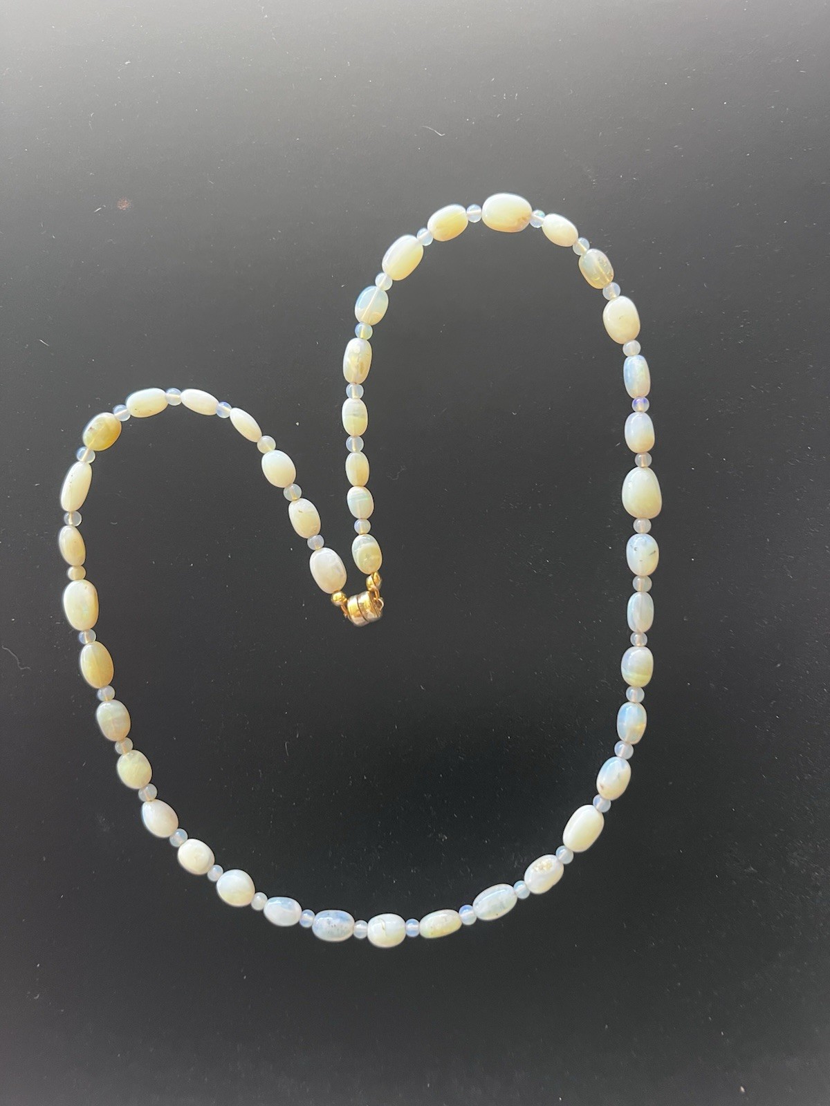 Grade A Opal Bead w/Gold FilledMagnetic Clasp, Iridescent Flashes