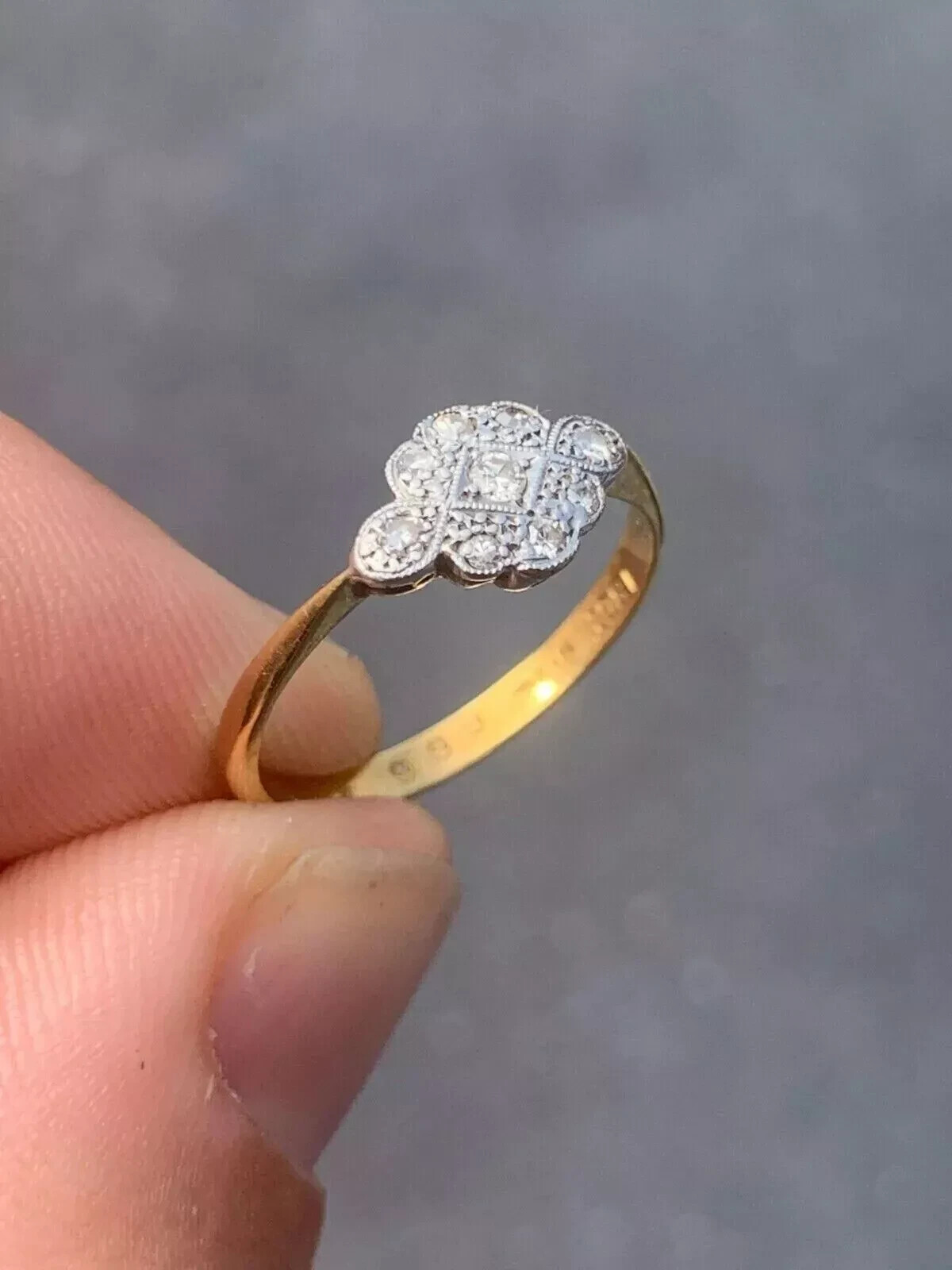 Vintage Art Deco Style 2Ct Lab Created Diamond Engagement 14K Gold Finish Ring