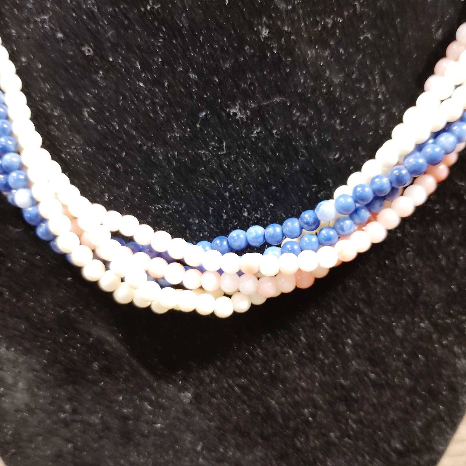 Vintage Twist A Bead Interchangeable Necklace w/ Clasp Pink White Blue